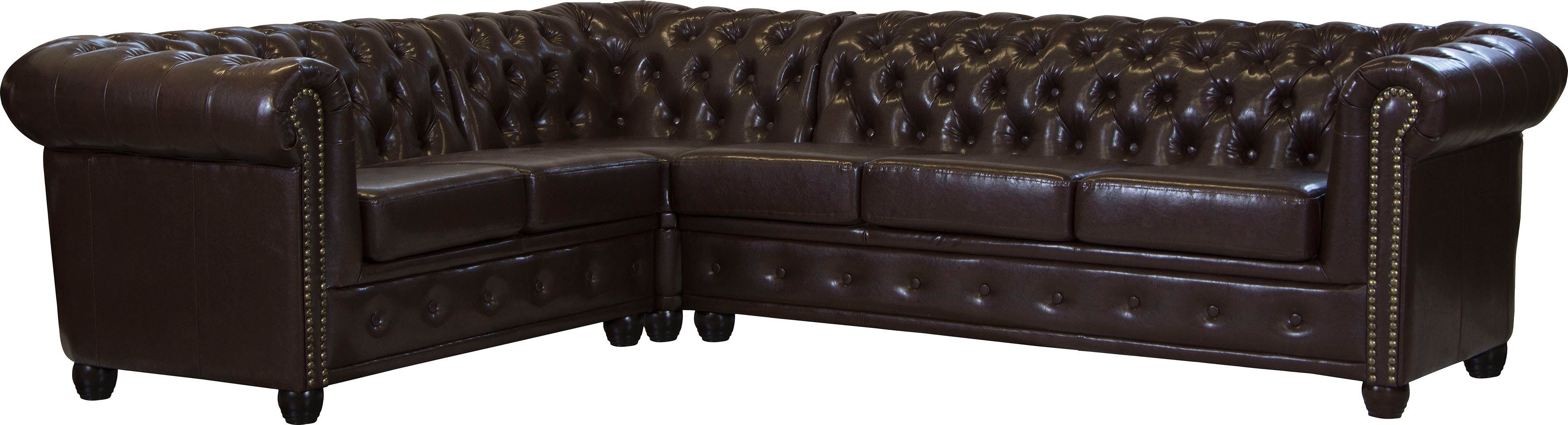 Home affaire Chesterfield-Sofa Rysum L-Form, Chesterfield-Optik, langer Schenkel links oder rechts