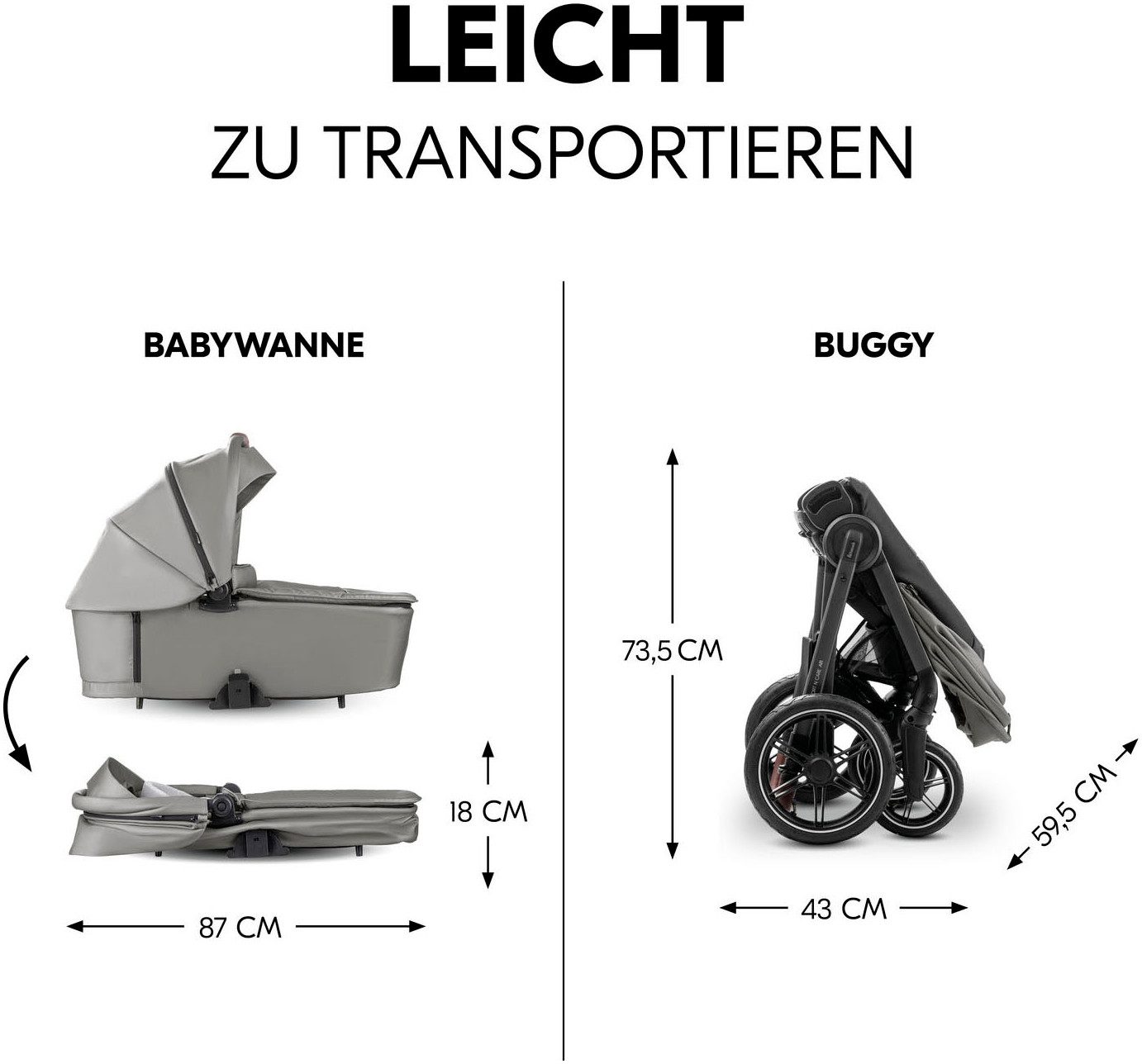Hauck Kombi-Kinderwagen Comfort N Care Air, (Set), Belastbarkeit bis 22 kg