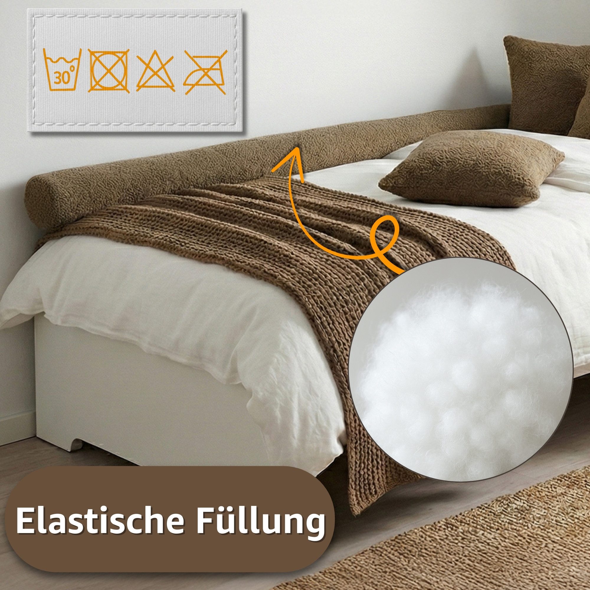 Totsy Baby Seitenschläferkissen Bettschlange Body Pillow - Kopfkissen lang Bettrolle Schlafkissen – Bild 5 von 5