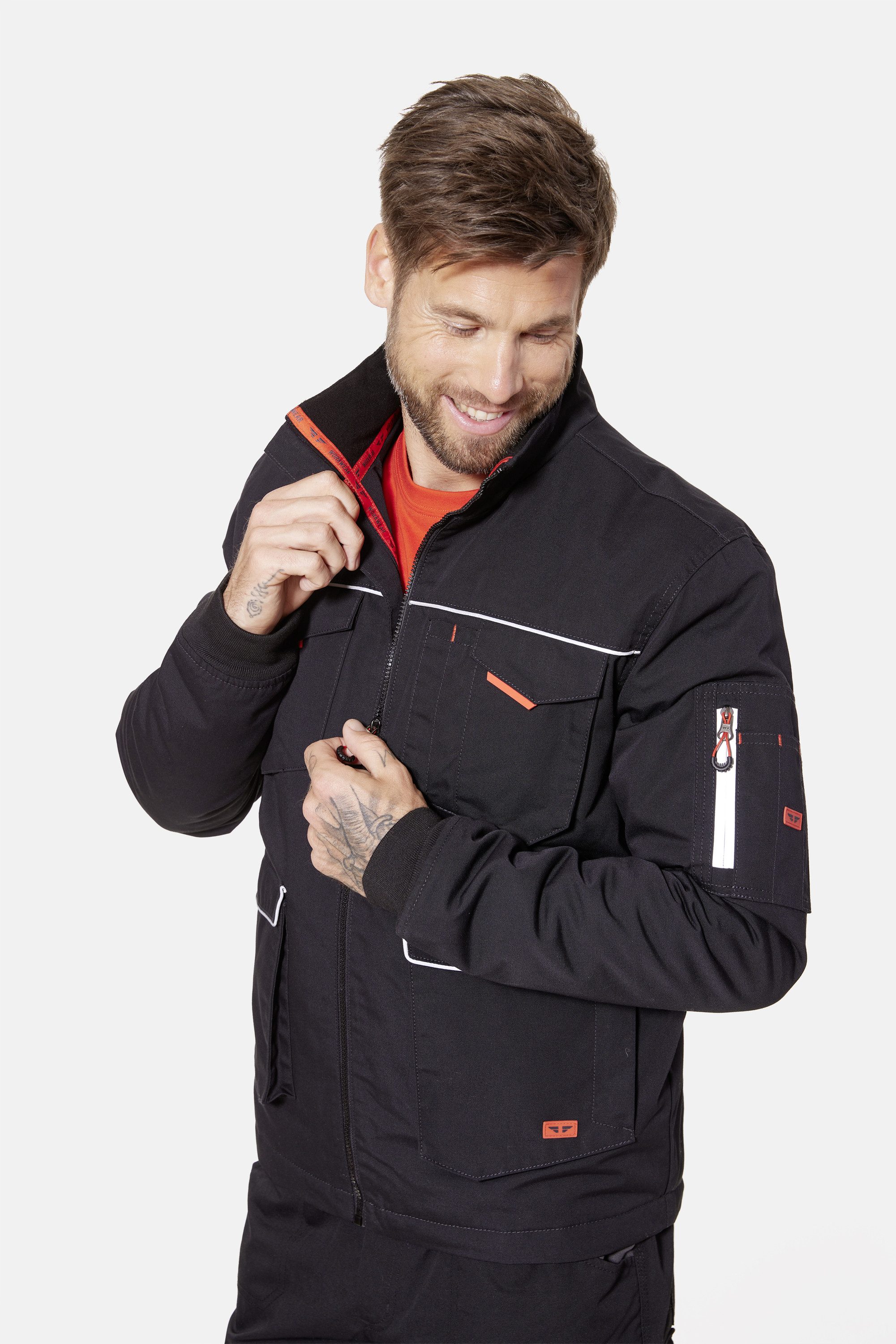 HERO by John Medoox Arbeitsjacke JONAS Workwear Arbeits-Outdoorjacke Outdoorjacke Arbeitsjacke gefüttert Stehkragen für Herren