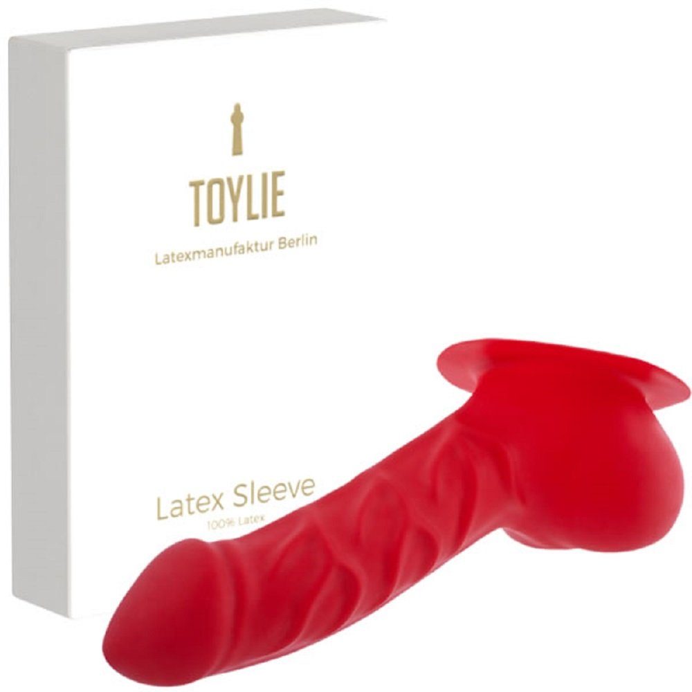 Toylie Penishülle Toylie Latex-Penishülle «FRANZ BP», Rot, mit Basis-Platte zum Ankleben an Latexkleidung