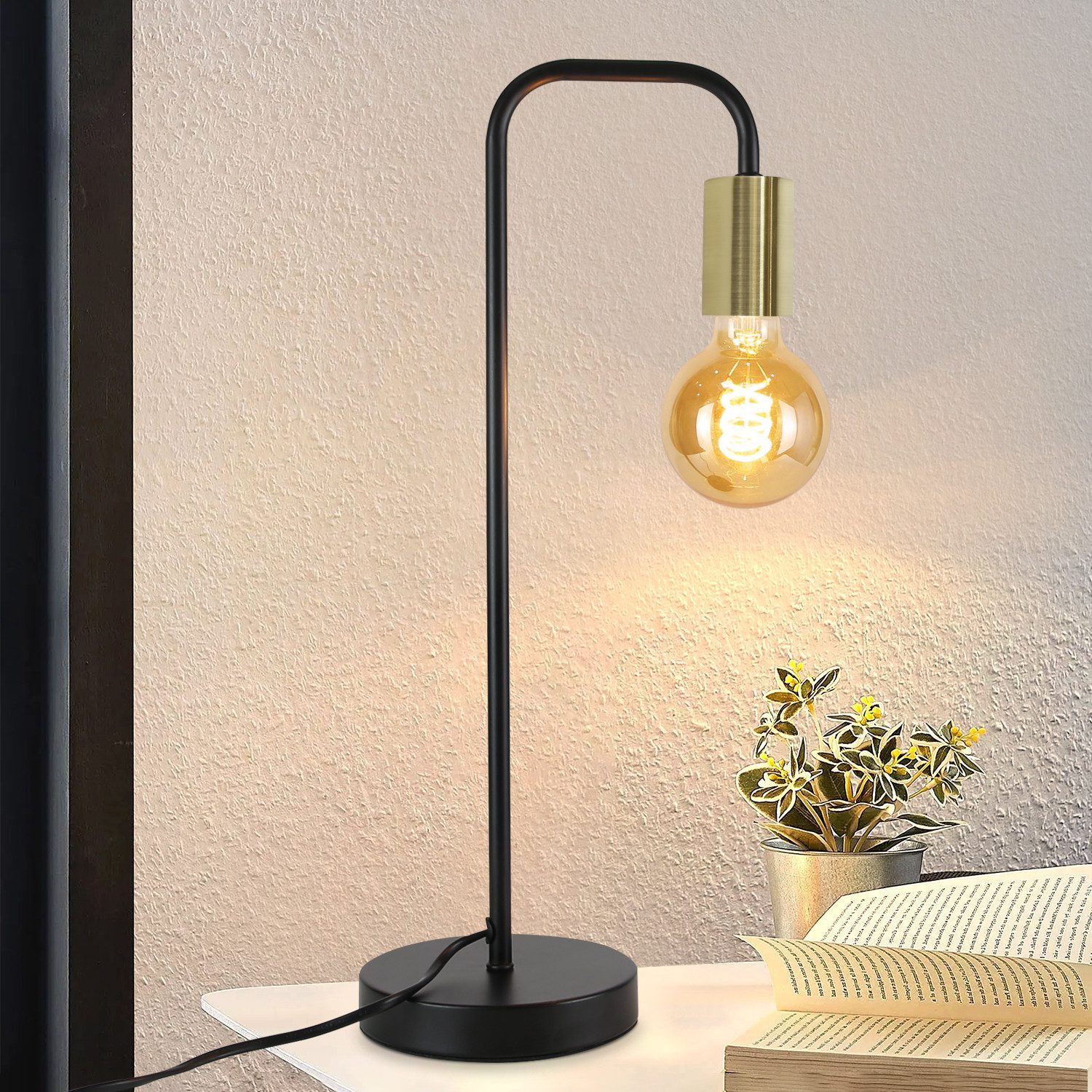 Nettlife Tischleuchte Vintage Schwarz E27 mit günstig online kaufen