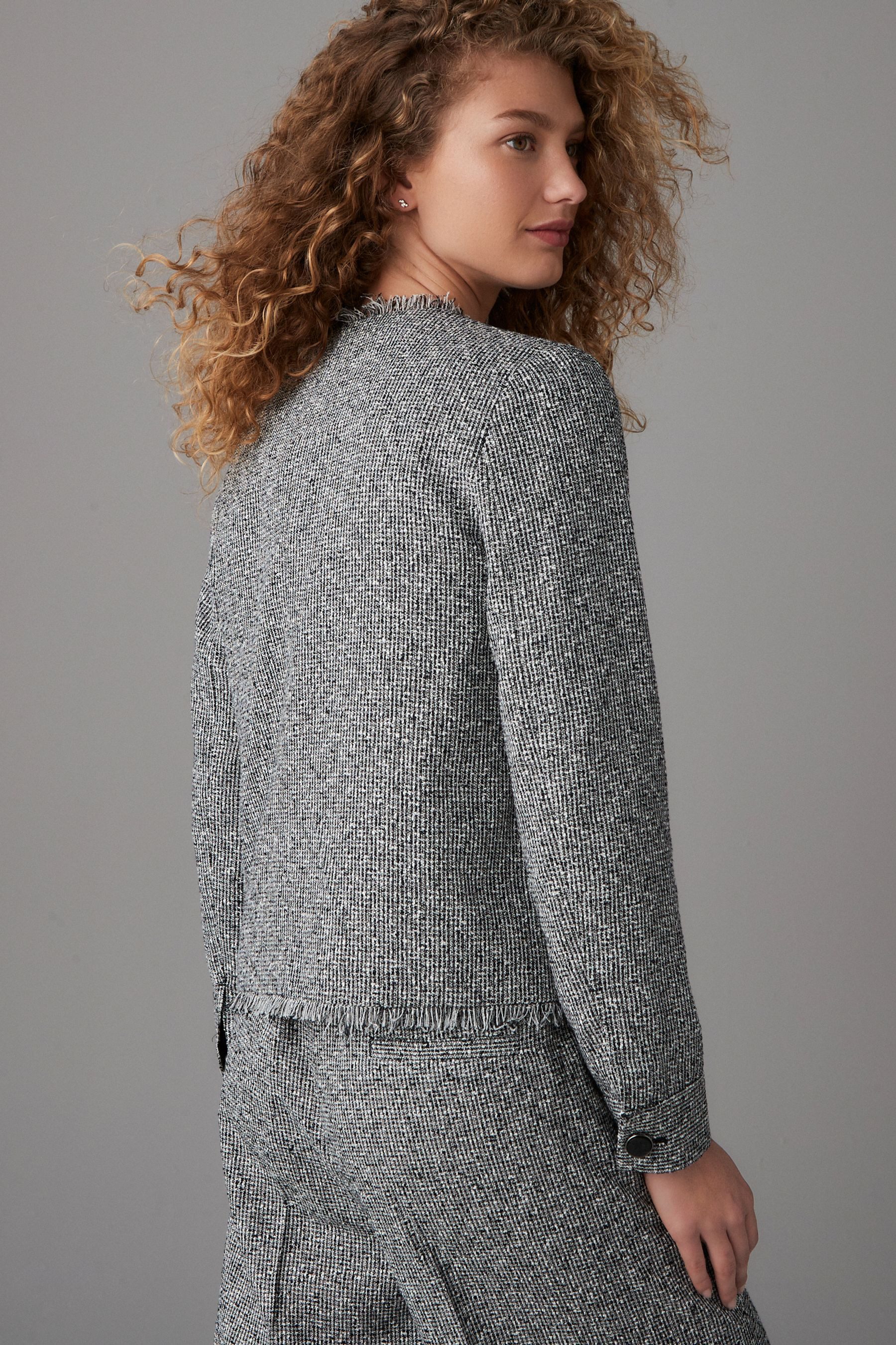 Next Bouclèjacke Kragenlose Bouclé-Jacke (1-St) günstig online kaufen