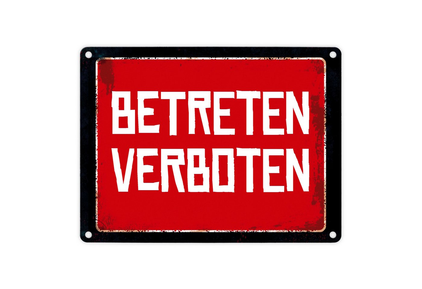 speecheese Metallschild Betreten verboten Warn und Hinweisschild im Used Look Warnschild