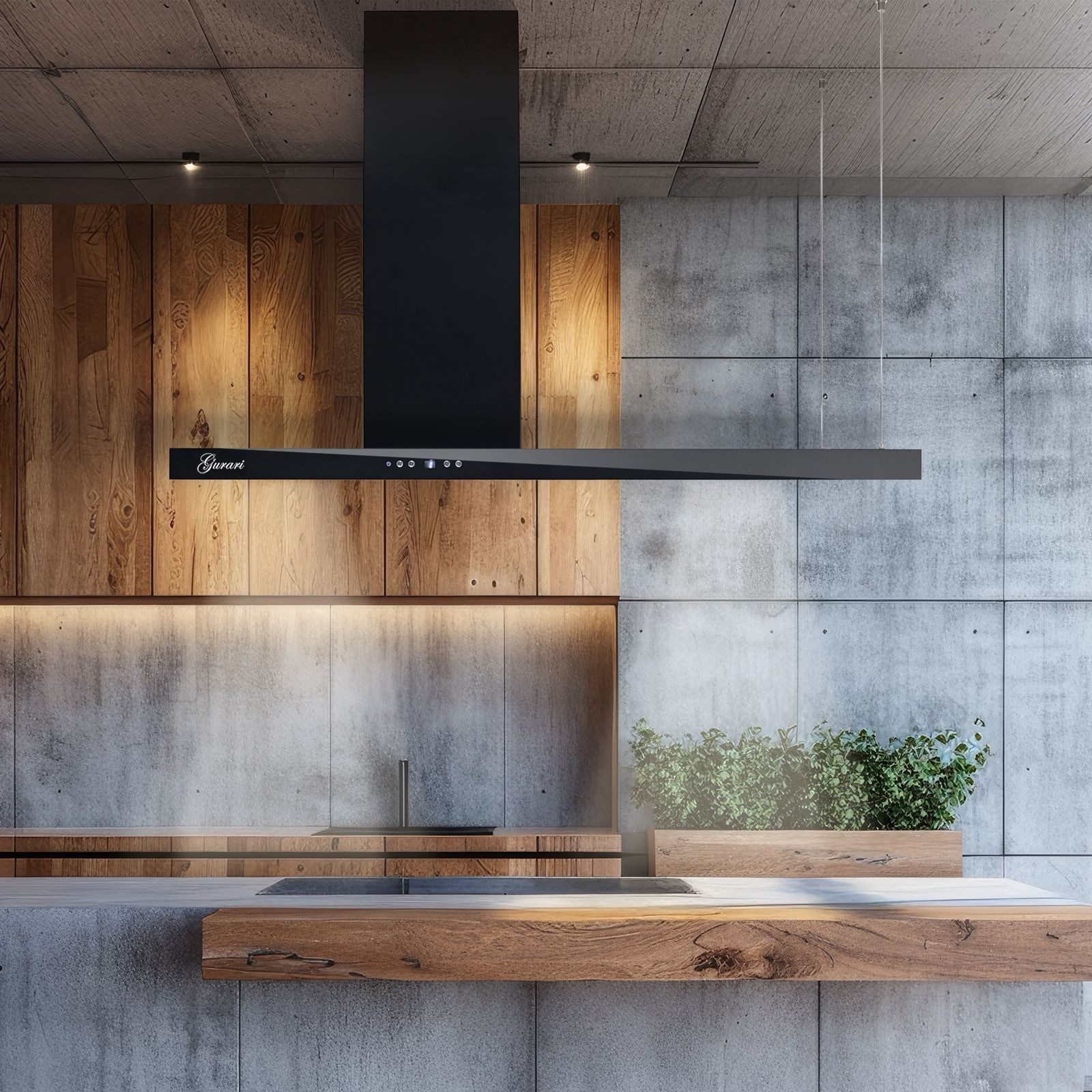 GURARI Inselhaube GCH 793.R Diamond Eco BL Dunstabzugshaube Insel 116 cm Serie Diamond Eco GCH 793.R Diamond Eco BL Dunstabzugshaube Insel 116 cm, Dunstabzugshaube 116 cm, Ablage rechts, 850 m³/h, Deckenhaube