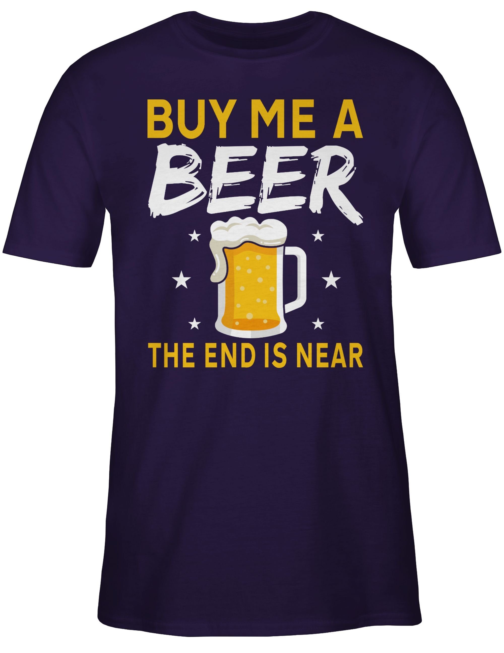 Shirtracer T-Shirt Buy me Sterne 03 near the Männer end Bier is JGA beer Lila a