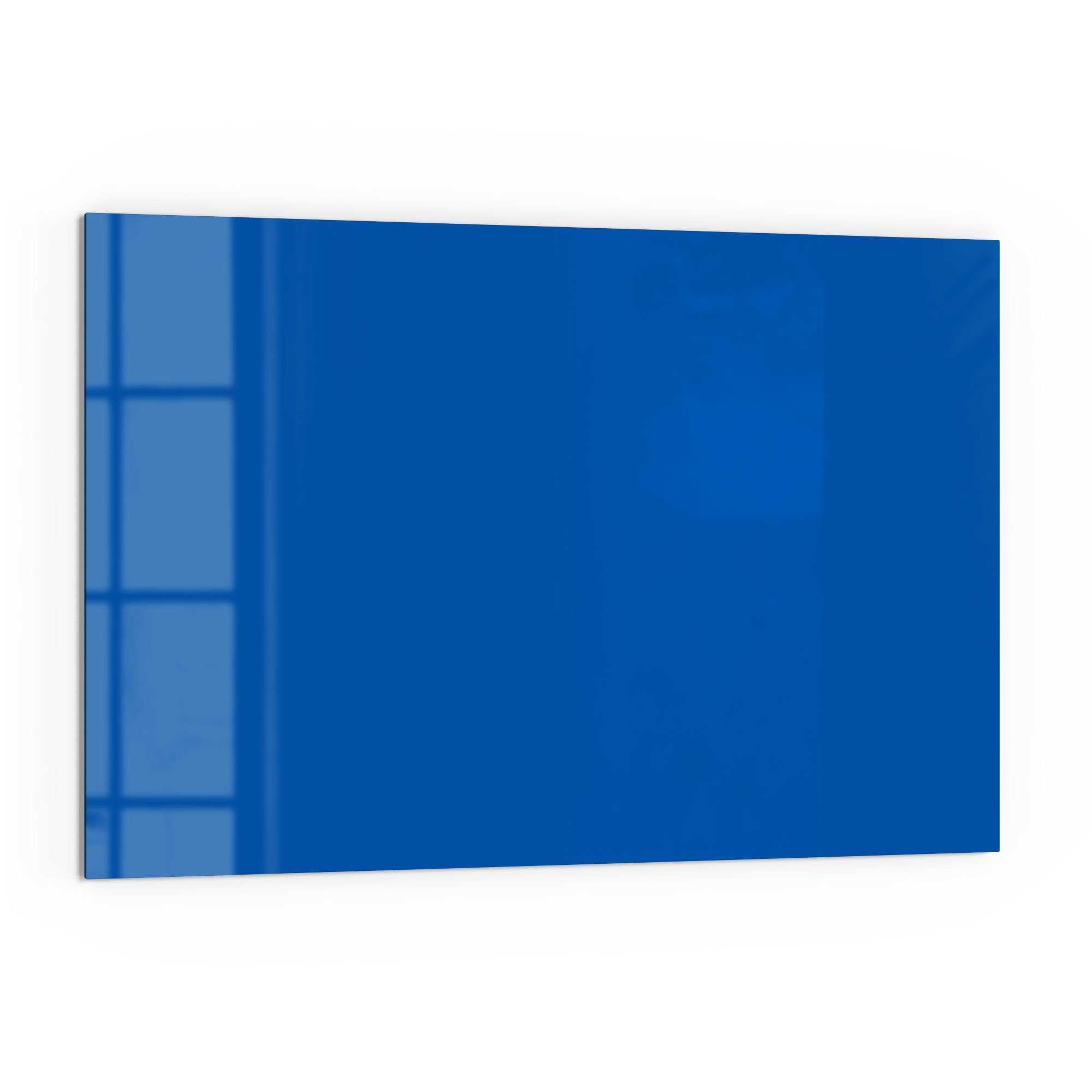 DEQORI Küchenrückwand 'Unifarben - Mittelblau', Glas Spritzschutz Badrückwand Herdblende