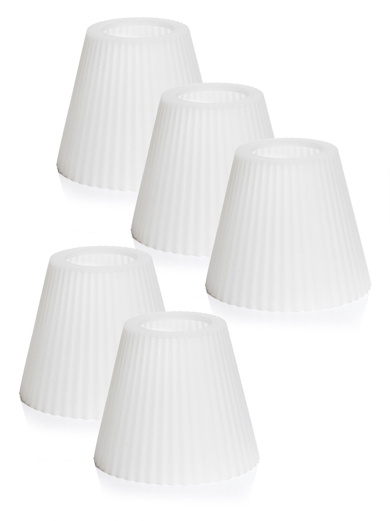 Dekorieren macht glücklich Dekoobjekt Lampenschirme für Weingläser aus Silikon (5 St., 5er-Set), Tischdeko für Kerzen & LED Teelichter, hitzebeständig