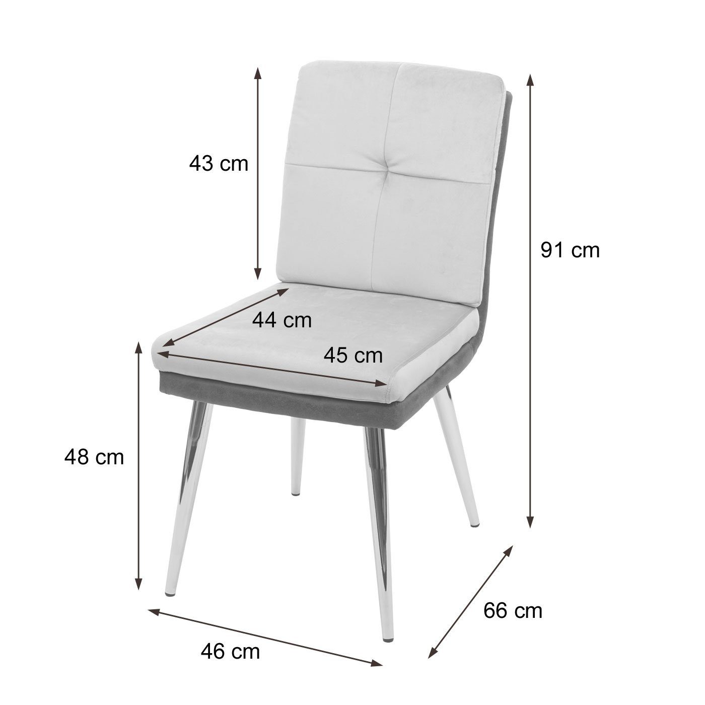 Esszimmerstuhl MCW-G48 als 2er-Set von MCW - Maße