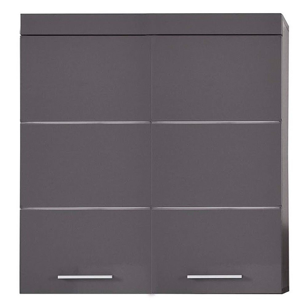 trendteam Hängeschrank Badezimmerschrank Oberschrank Badmöbel Grau glanz 73 x 77 x 23 cm