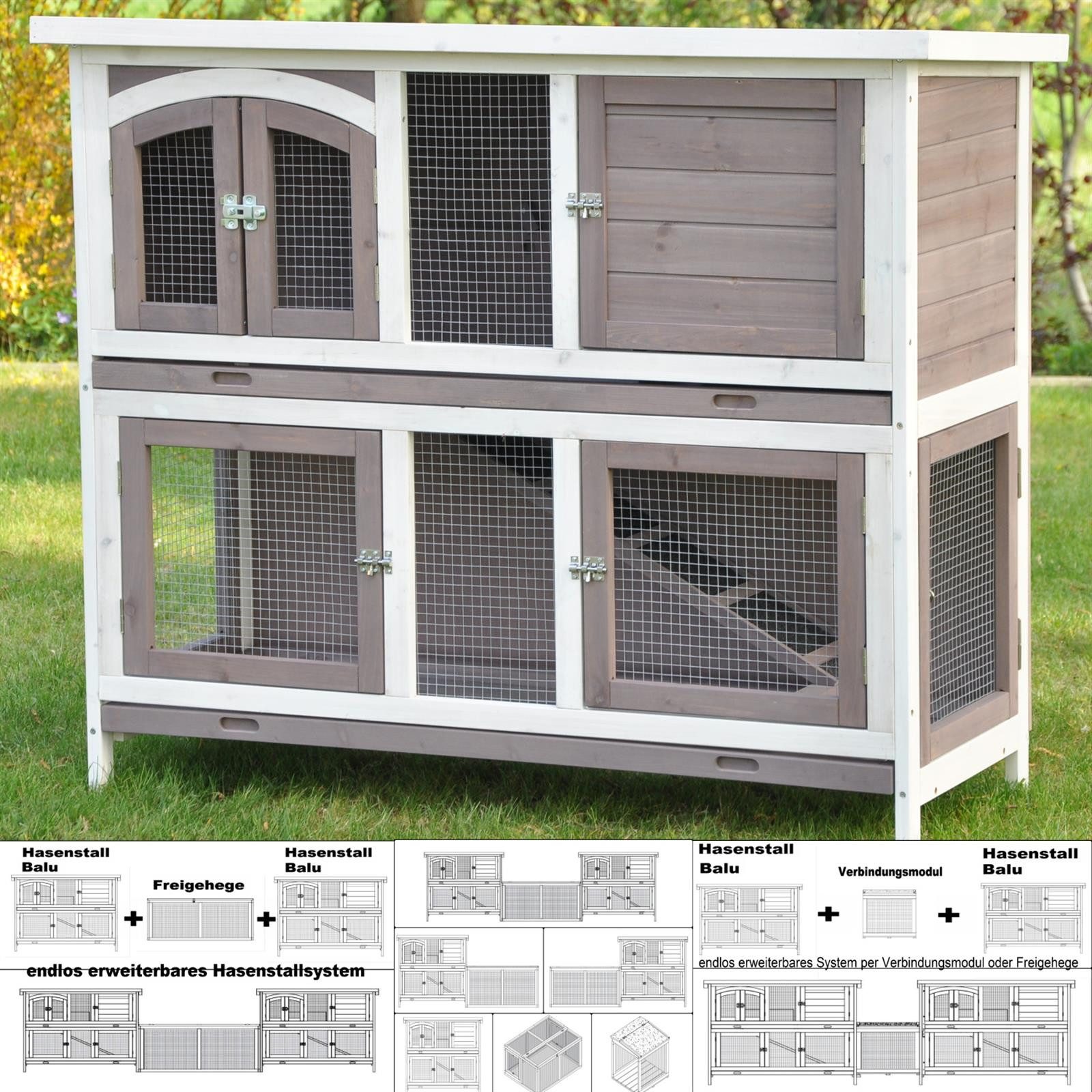 nanook Kleintierkäfig Hasenstall Balu Einzelstall oder System Kombi günstig online kaufen