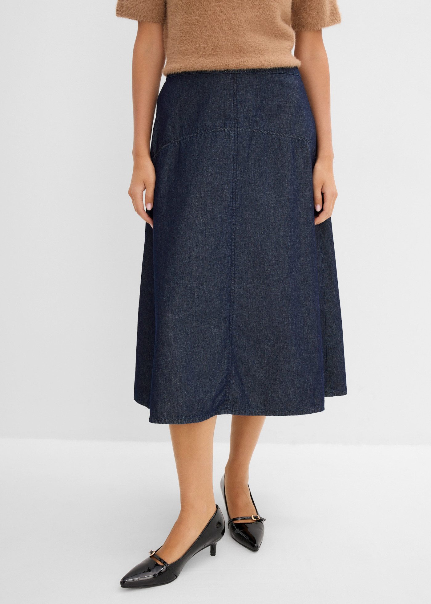 bonprix Jeansrock aus Baumwolle, mit eleganter Passform
