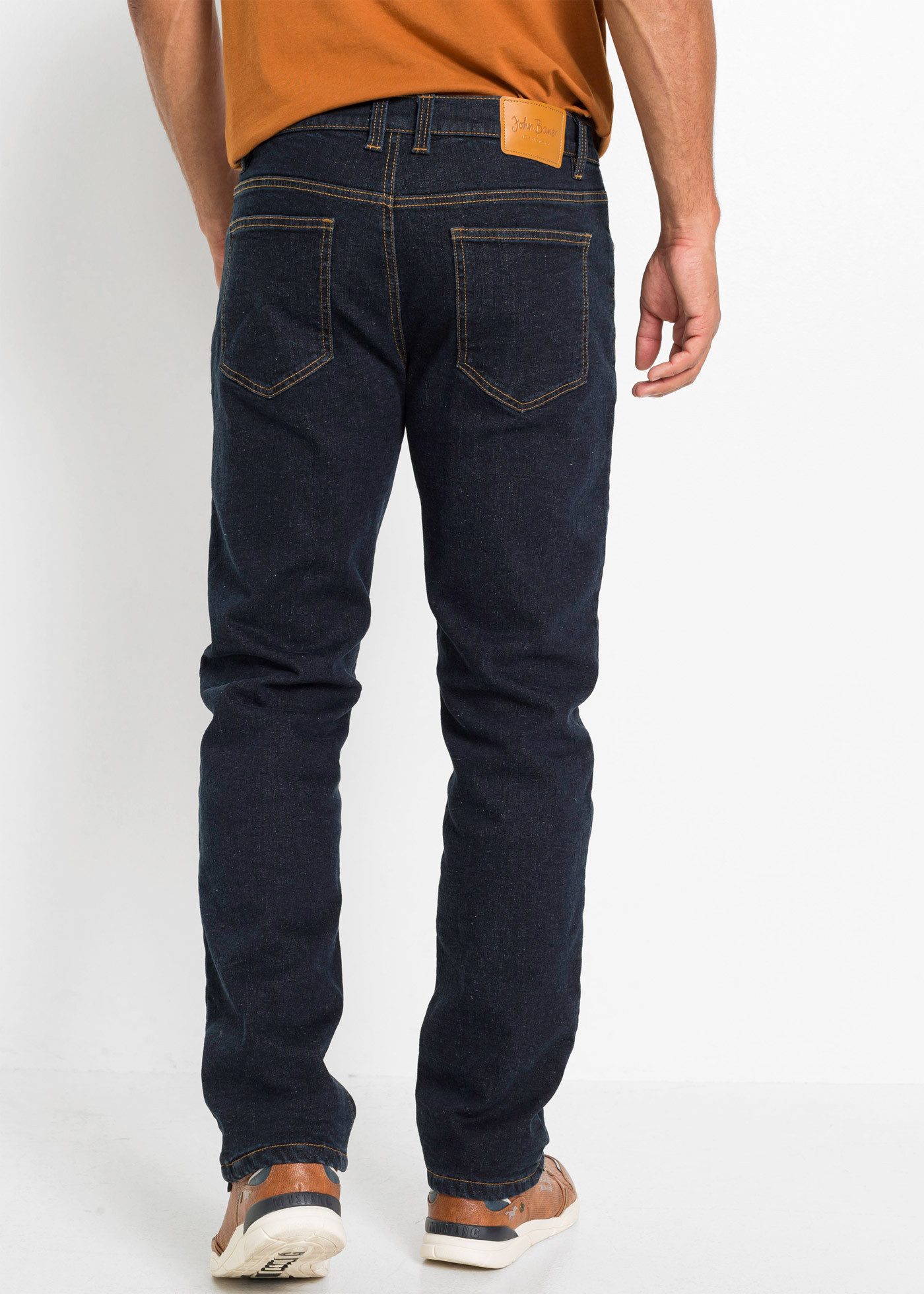 bonprix Gerade Jeans klassische Passform, mit Stretch-Anteil, mit wärmendem Fleecefutter