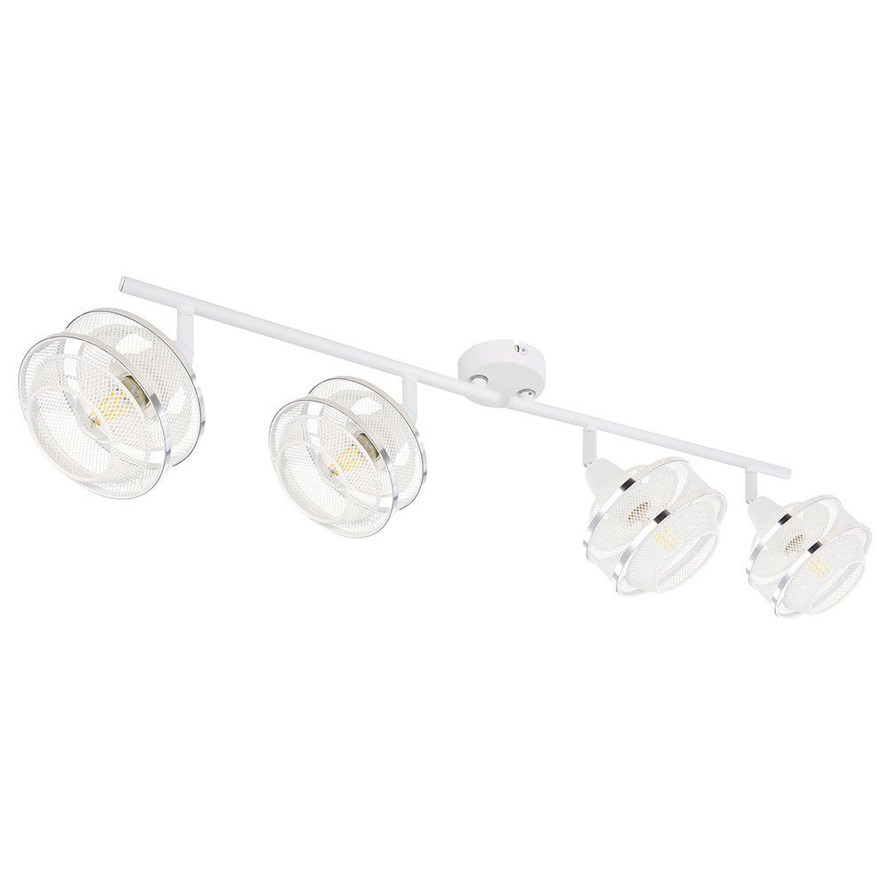 GLOBO LIGHTING LED Deckenspot, Leuchtmittel nicht inklusive, Decken Spot Lampe 4-Flammig Beleuchtung Gitter-Geflecht Weiß