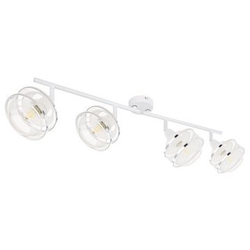 etc-shop LED Deckenspot, Leuchtmittel nicht inklusive, Decken Spot Lampe 4-Flammig Beleuchtung Gitter-Geflecht Weiß