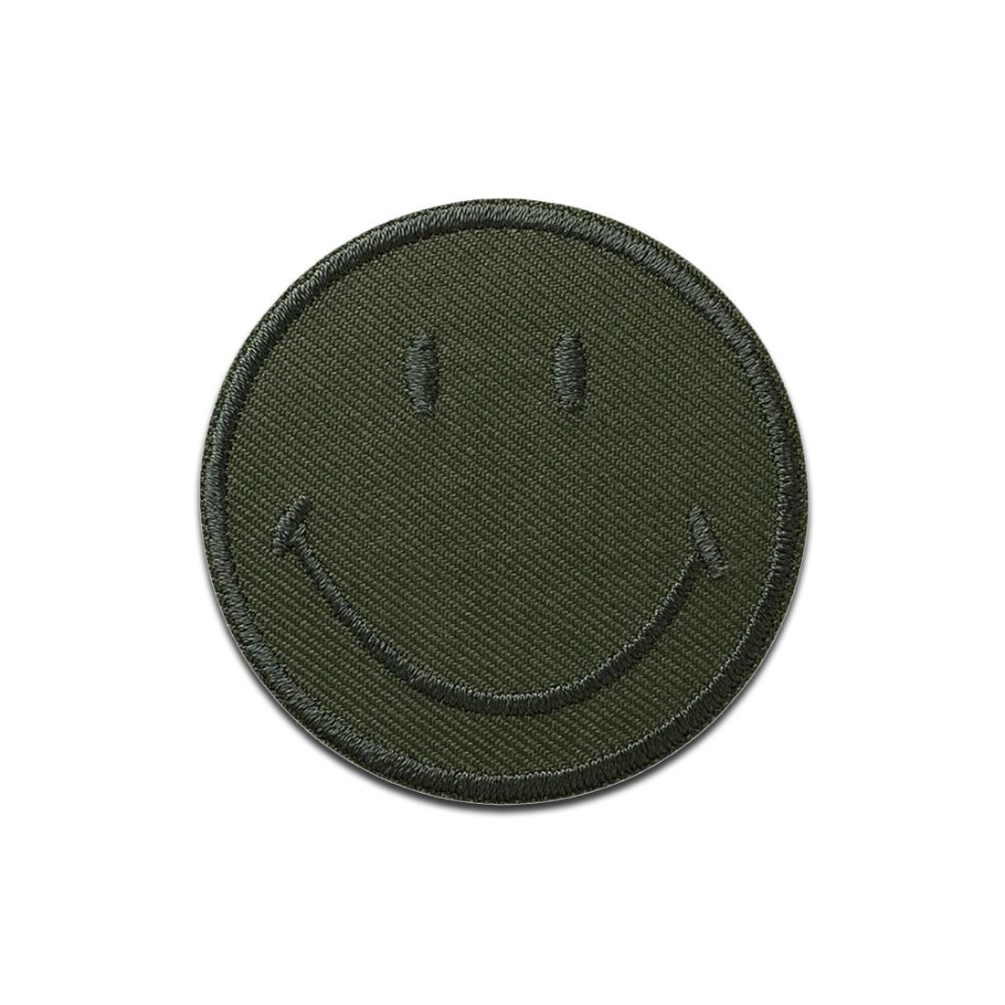 Smiley Aufnäher Bügelbild, Aufbügler, Applikationen, Patches, Flicken, zum aufbügeln, Polyester, Mono-Quick Smiley Grün - Größe: 5 x 5 cm