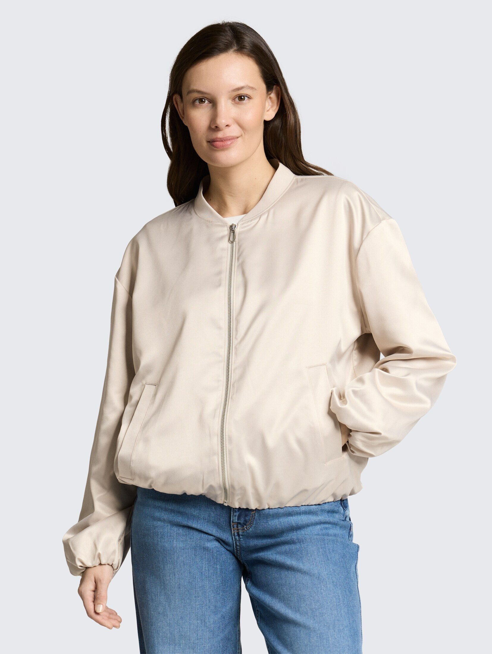 TOM TAILOR Sommerjacke Jacken Satin Blouson Jacke mit Bomberkragen