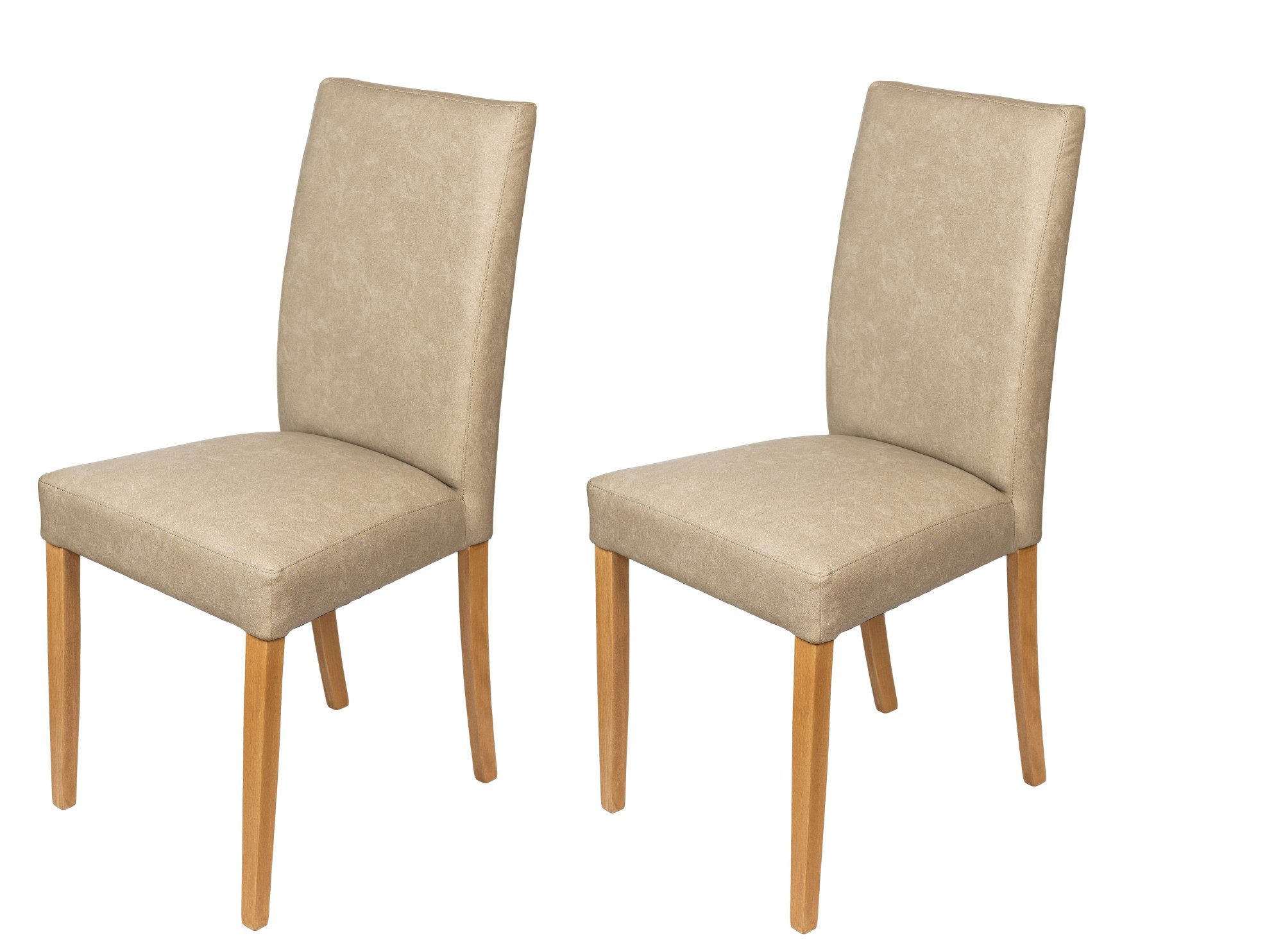 Home affaire Esszimmerstuhl Evona Polsterstuhl, Küchenstuhl, 4-Fußstuhl (2 St), Kunstleder, 3 Farben, Massivholzbeine, stabil, zeitlos