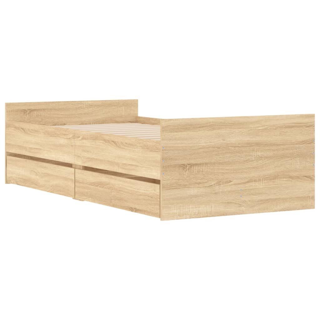 vidaXL Bett Bettgestell mit Schubladen Sonoma-Eiche 90x200 cm – Bild 3 von 5