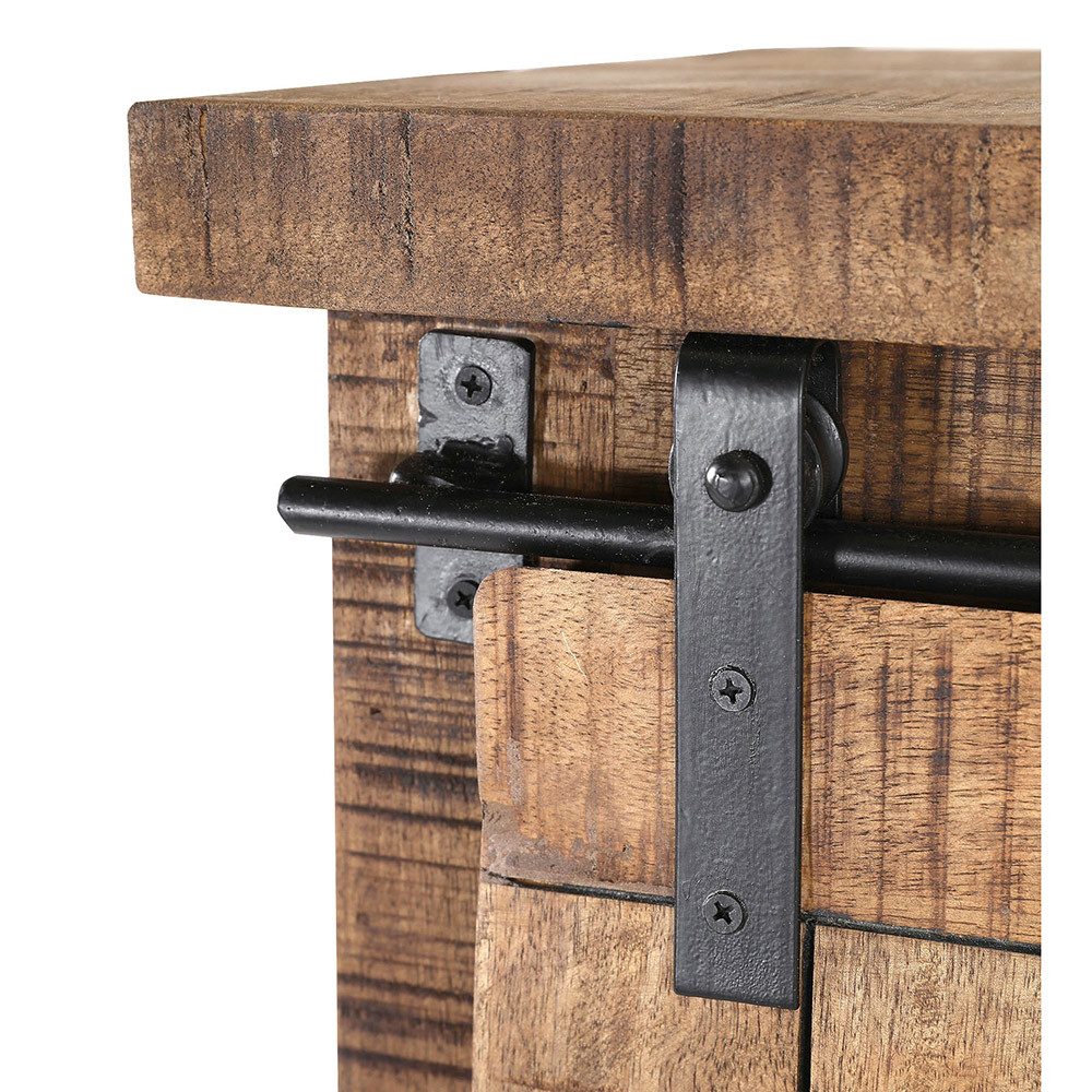 Lomadox Highboard KARLSTAD-123, Wohn-/Esszimmer in Mangoholz natur massiv, B/H/T ca. 145/145/47 cm