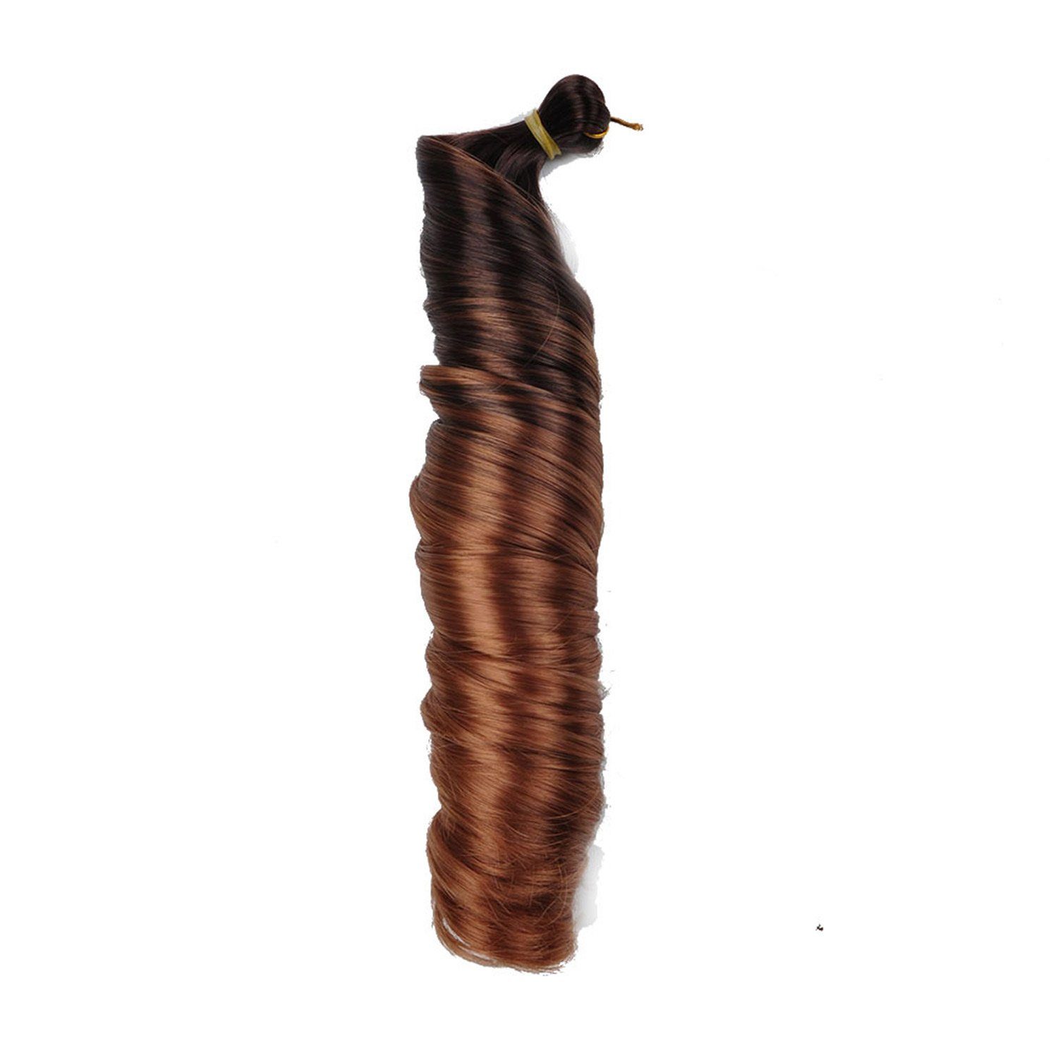 MAGICSHE Kunsthaarperücke 3Pack Französisch lockiges geflochtenes Haar, lose Welle Häkelgeflecht, Elastischer Zopf lockiger synthetischer Zopf (24 Zoll) 4/30#