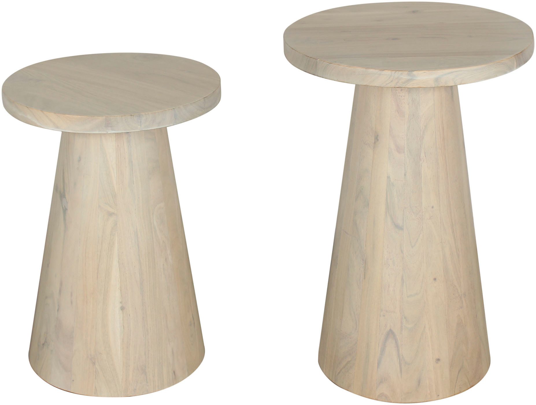 byLIVING Beistelltisch Cone (Set), aus Massivholz in schwarz oder white wash, verschiedenen Größen