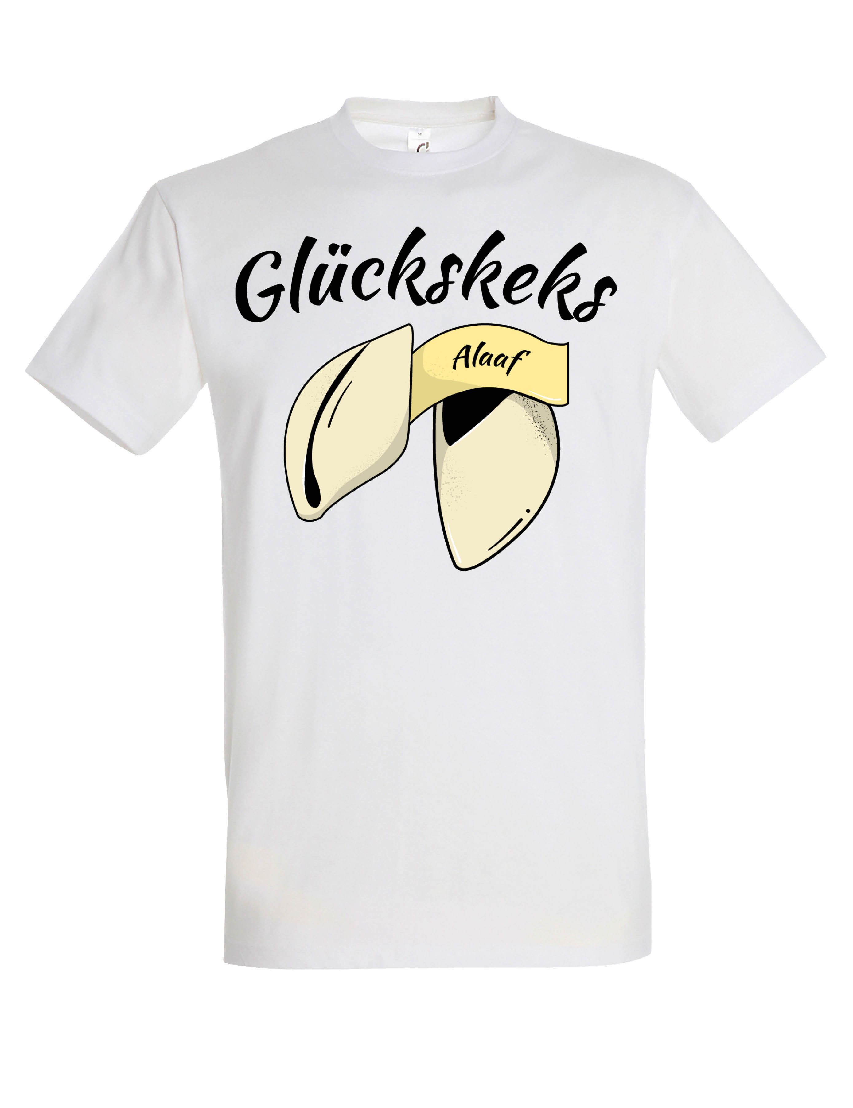 Print-Shirt Herren T-Shirt Glückskeks Lustig Fun-Print Statement Fasching Karneval