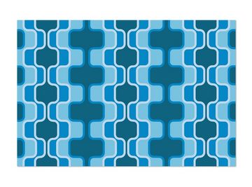 wandmotiv24 Leinwandbild Retromuster Blau Muster, Abstrakt (1 St), Wandbild, Wanddeko, Leinwandbilder in versch. Größen