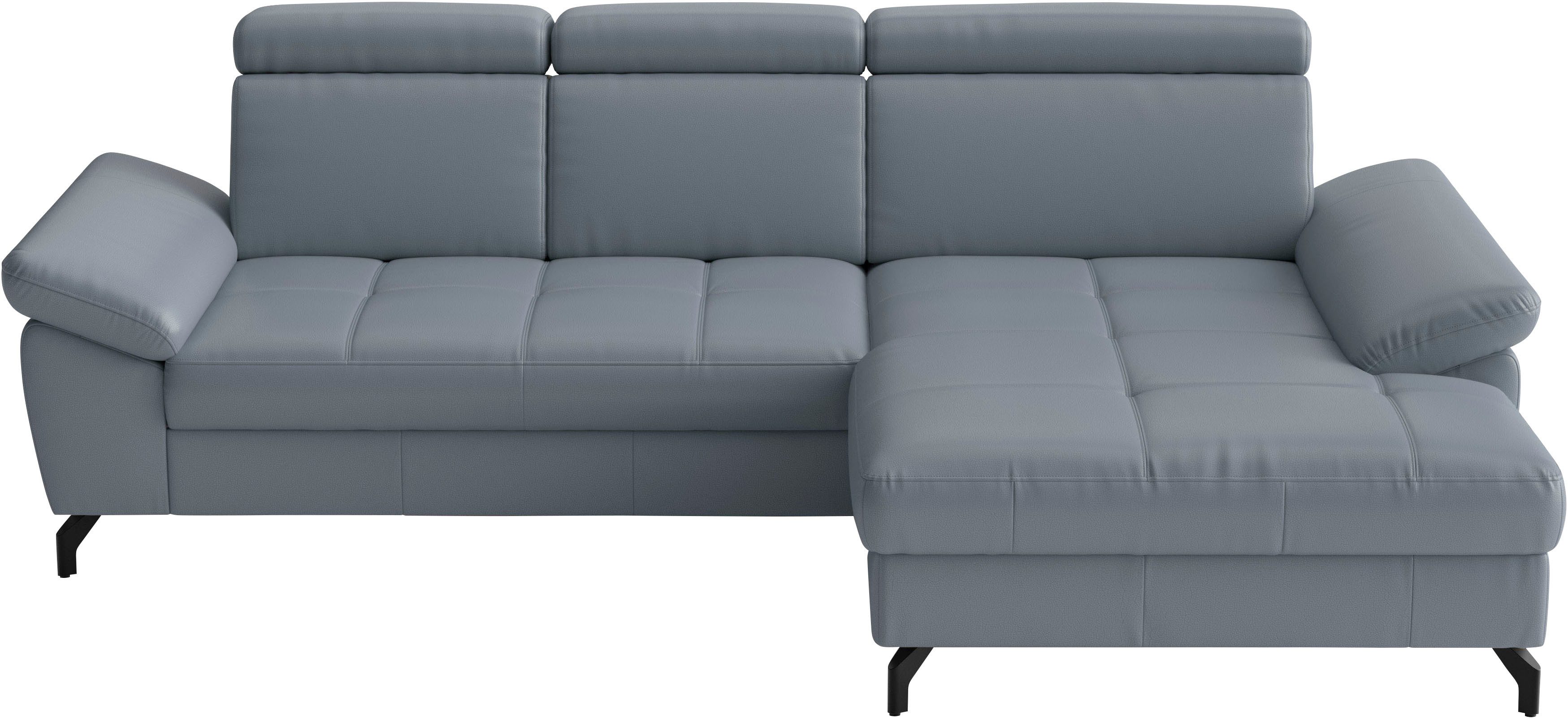 sit&more Ecksofa Vanity L-Form, B: 264 cm, Leder, Inkl.Sitz-,Kopf-und Armteilverstellung