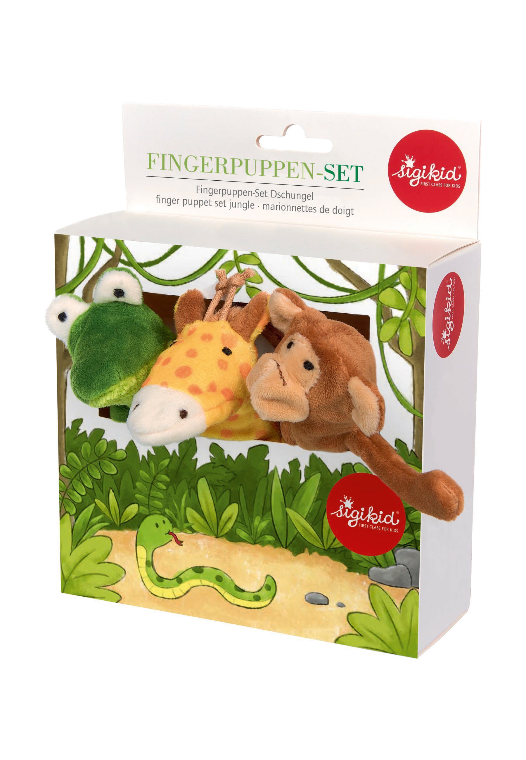 Sigikid Fingerpuppe Fingerpuppen Plüsch-Figuren im 3er Set (3-tlg)