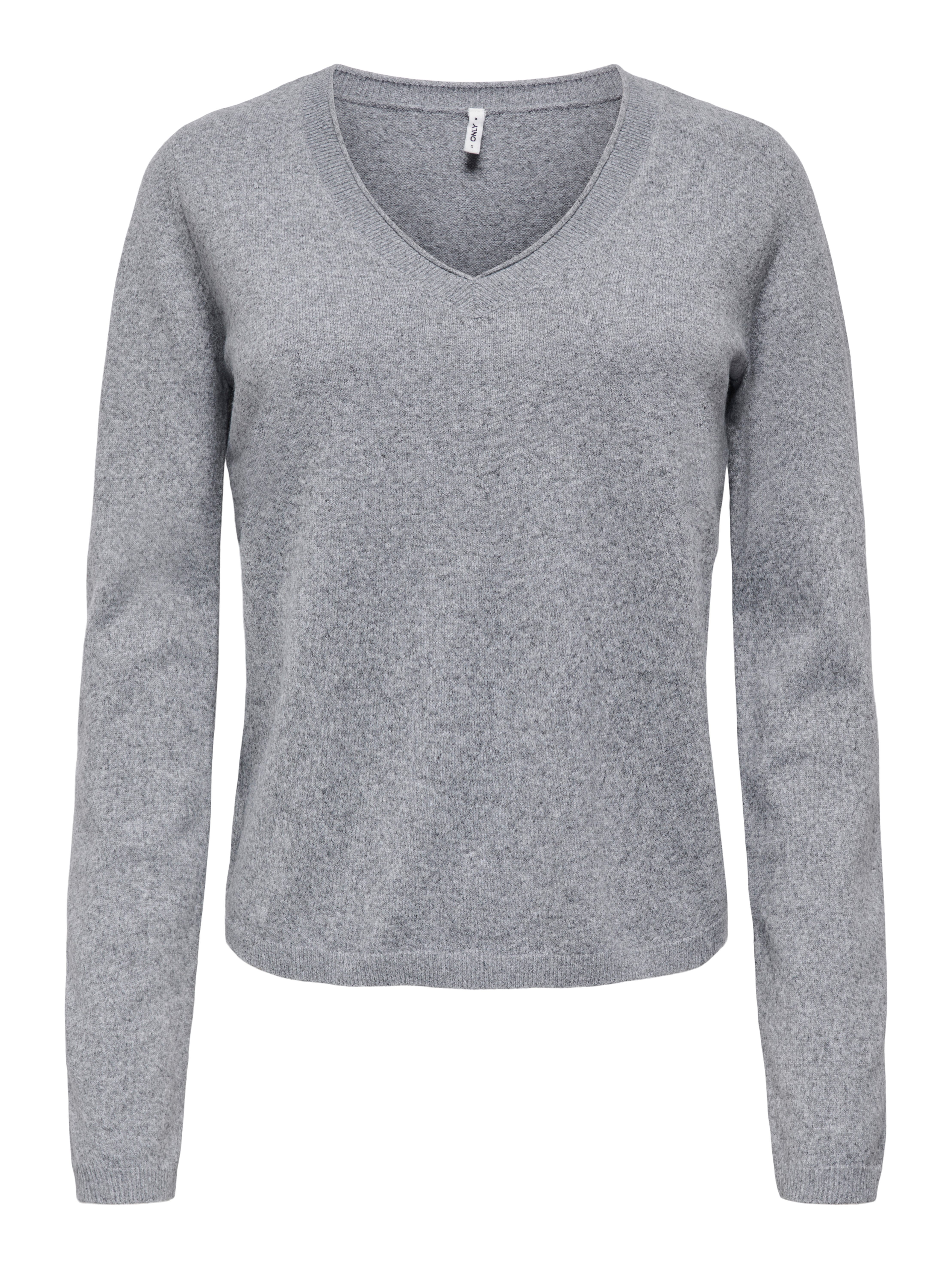 ONLY V-Ausschnitt-Pullover ONLLOYAL LIFE LS V-NECK PULLO KNT NOOS Materialmix