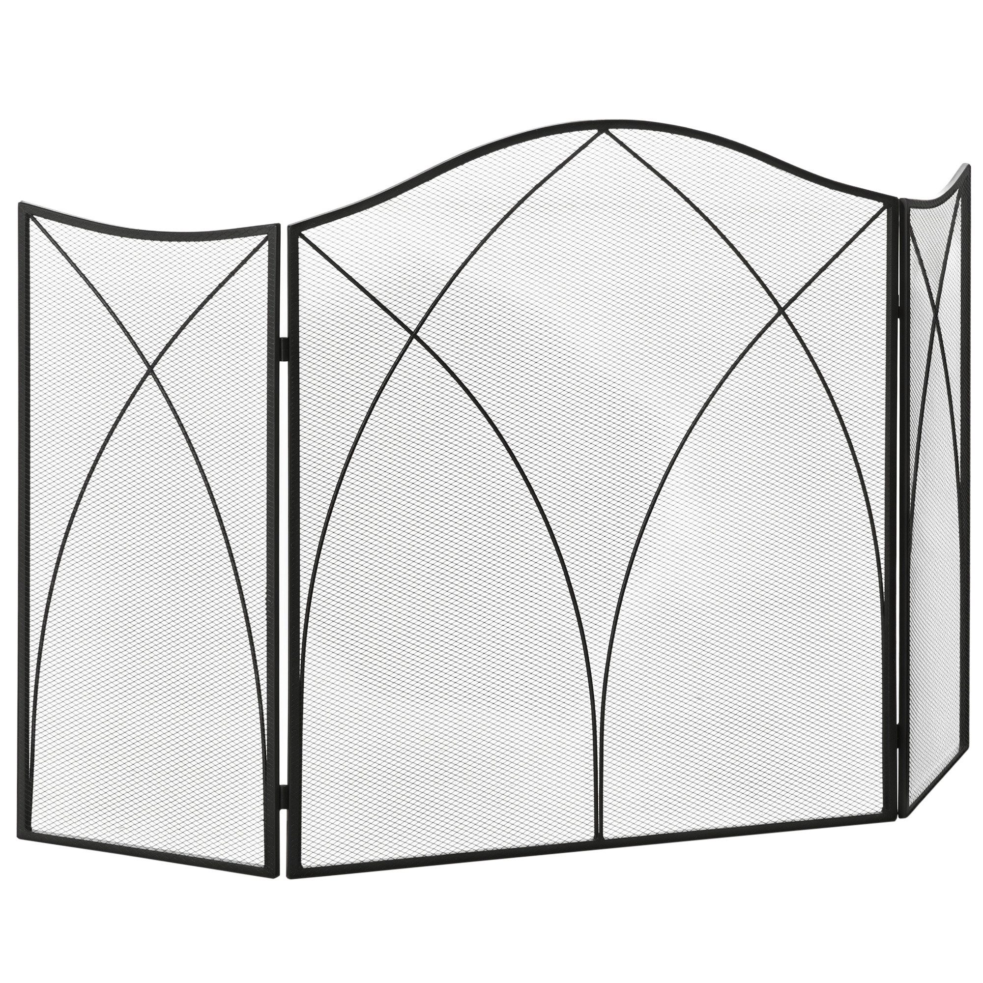 FELIXLEO Funkenschutzgitter Funkenschutz für Kamine, dreifach faltbar, Metallstruktur, 108x2x76 cm