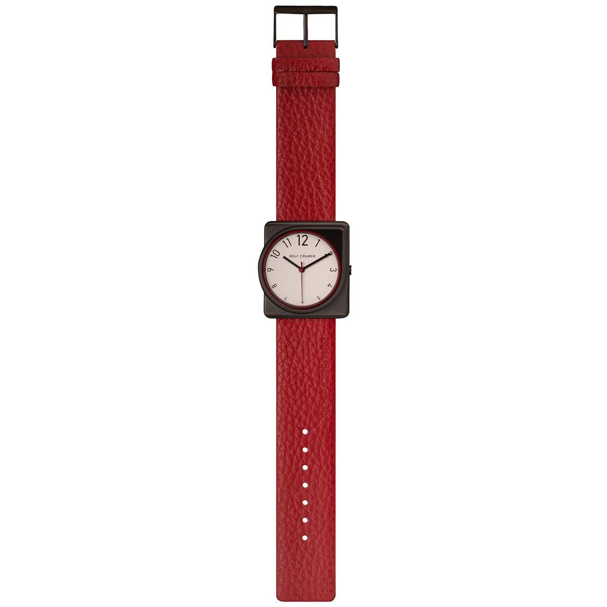 Rolf Cremer Quarzuhr Rolf Cremer Fusion Unisexuhr 508804 Rot, Schwarz Leder, (1-tlg)