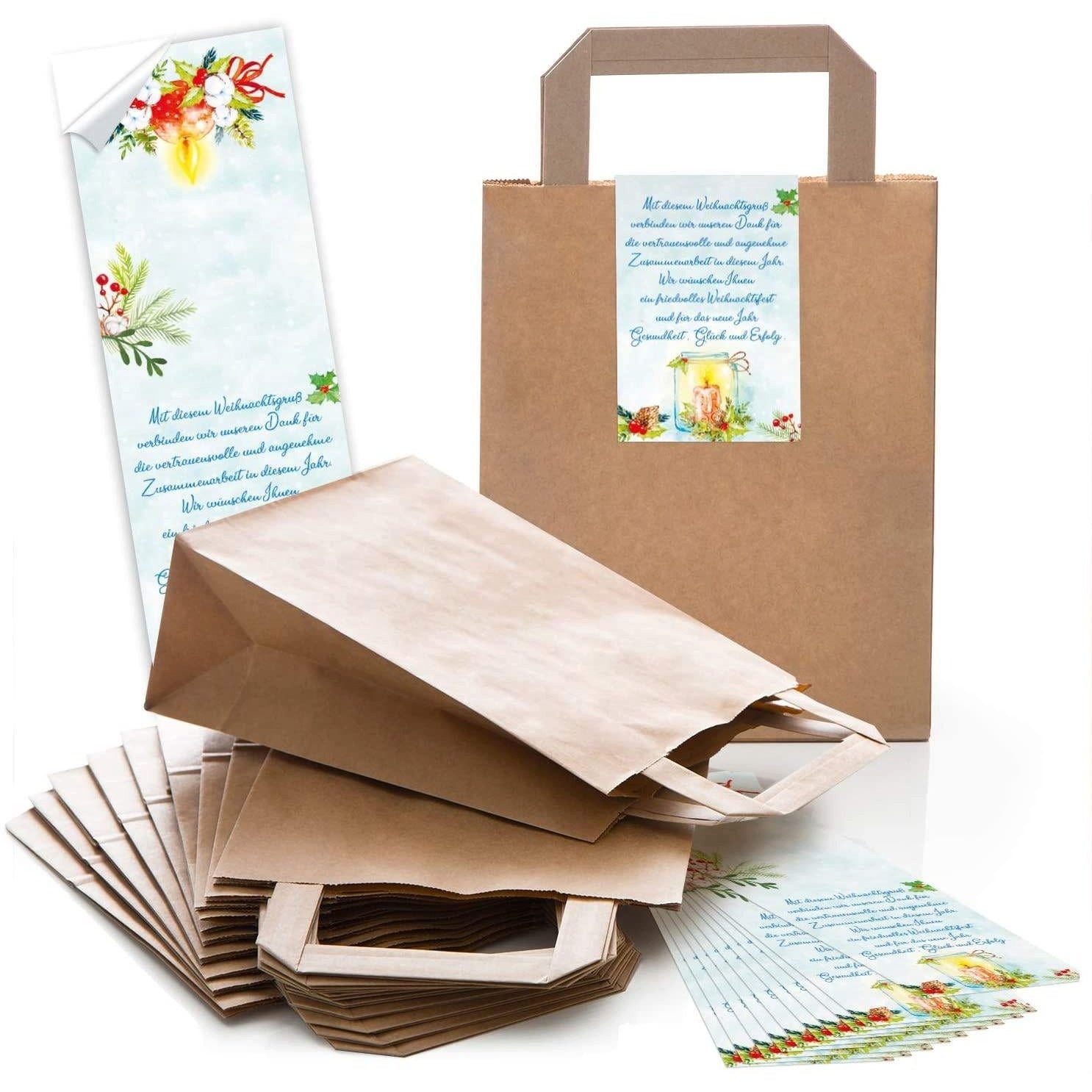 Logbuch-Verlag Dekofigur 25 Weihnachtsverpackung Papierbeutel mit Weihnachtskarte am