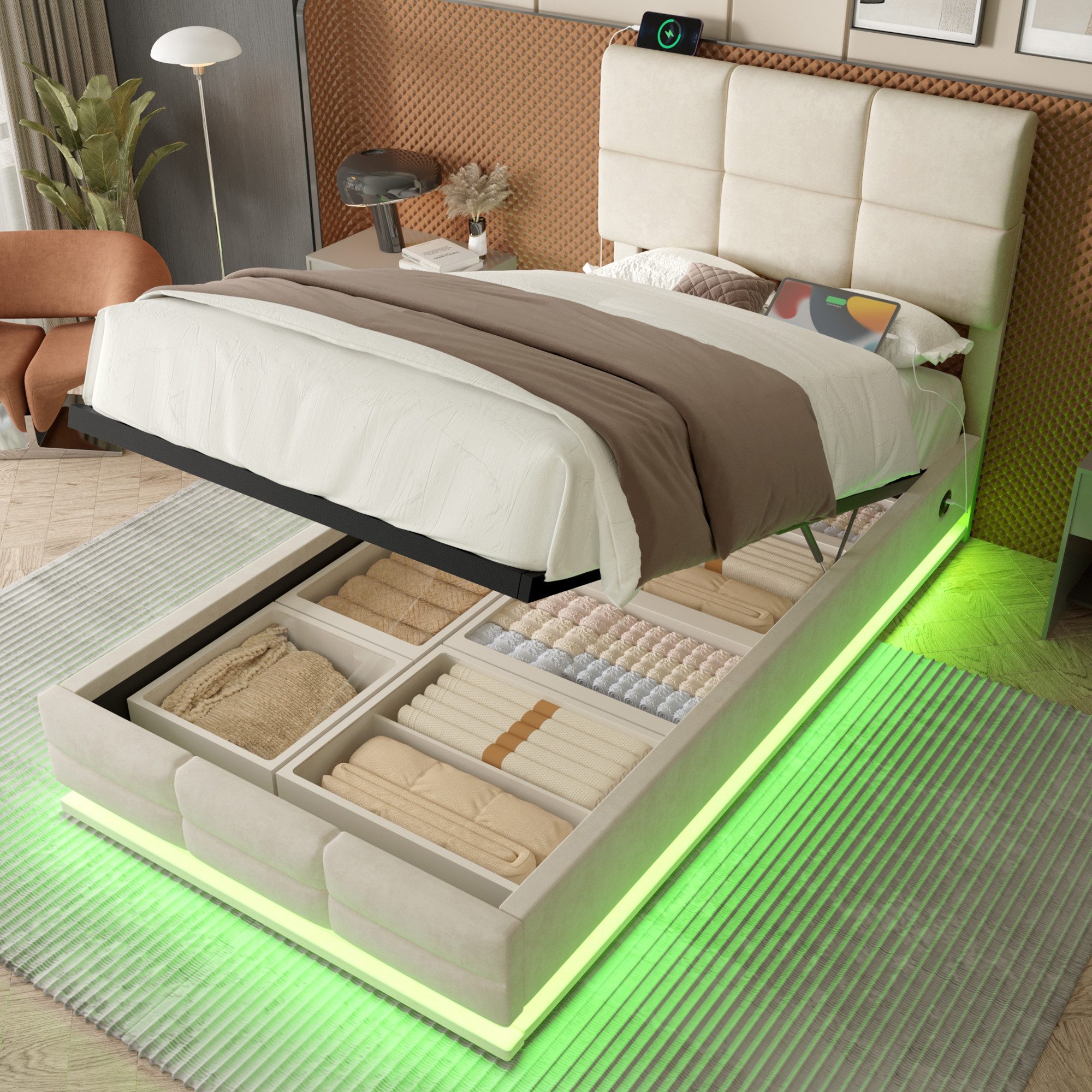 HAUSS SPOLE Polsterbett 90×200 mit bettkasten, günstig online kaufen