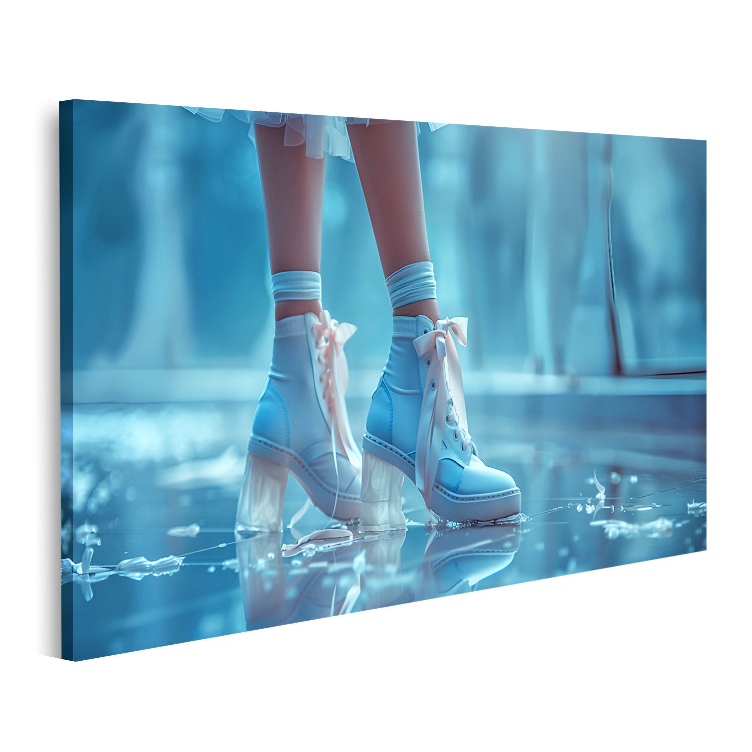 islandburner Leinwandbild Exquisite Schuhe mit Schleifenverzierungen symbolisieren ausgeprägte W