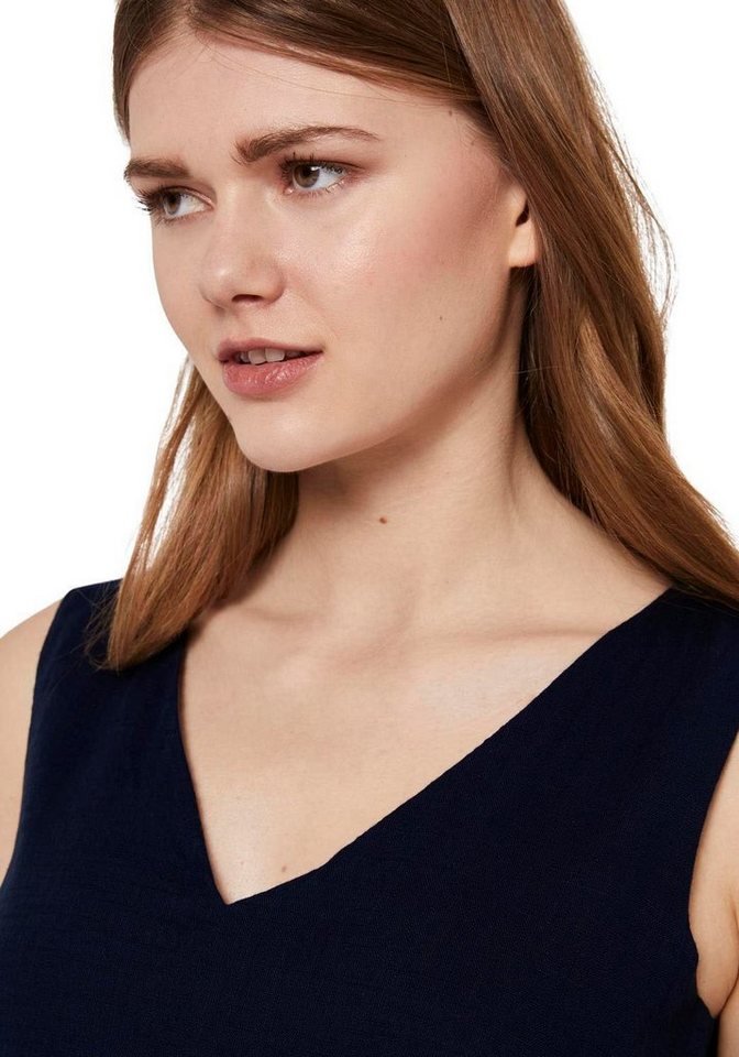 TOM TAILOR Denim Sommerkleid mit Knopfleiste am Rücken in blau