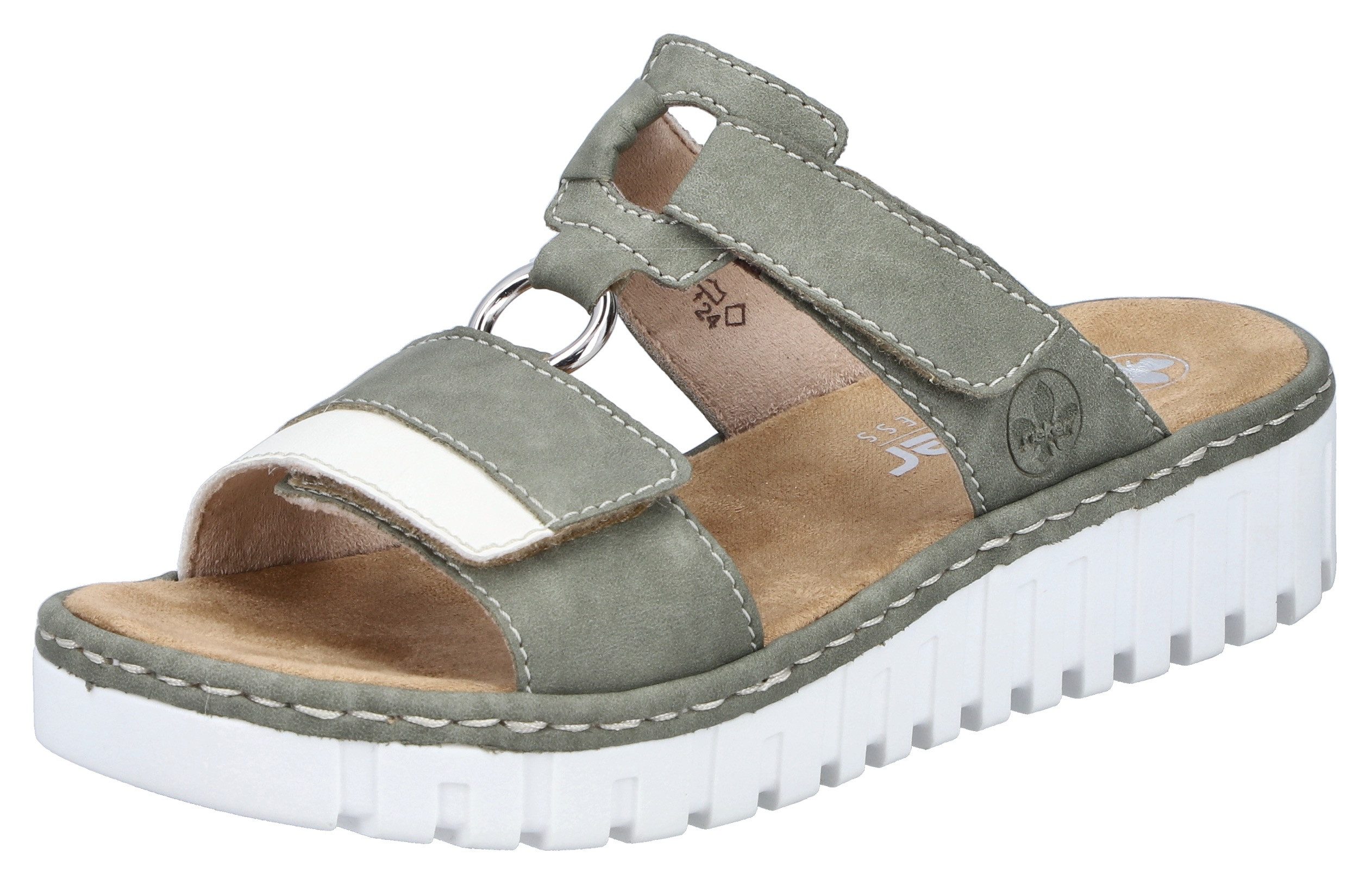 Rieker Keilpantolette Sommerschuh, Strandschuh, Keilabsatz, mit zwei Klettv günstig online kaufen