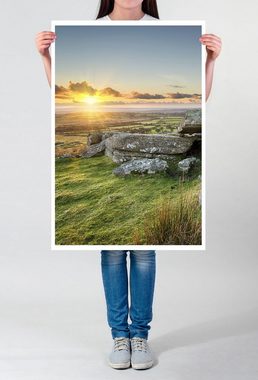 Sinus Art Poster Landschaftsfotografie 60x90cm Poster Sonnenaufgang am Bodmin Moor Cornwall UK