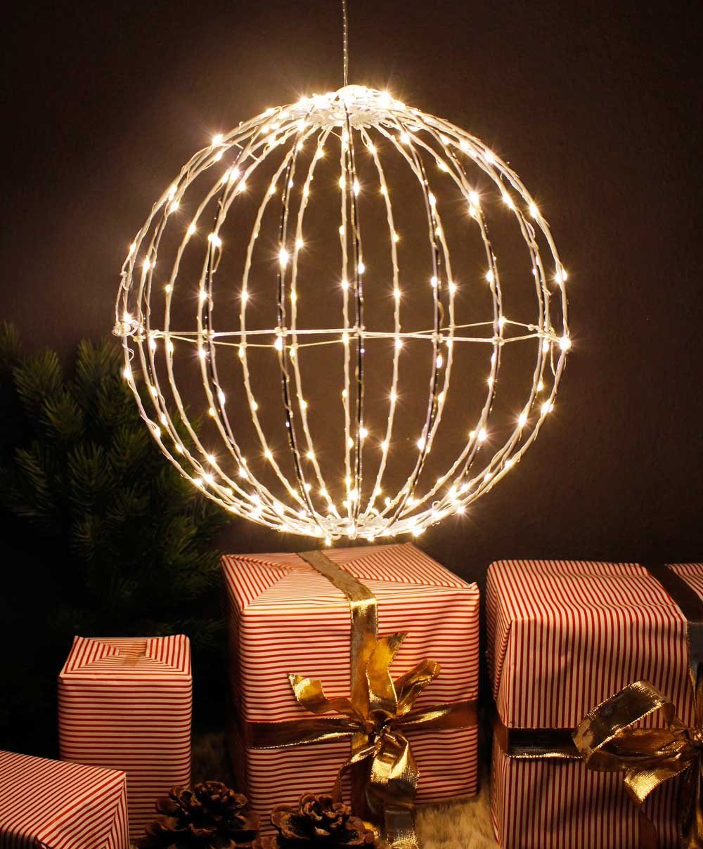 Arnusa LED Kugelleuchte Weihnachtsbeleuchtung Leuchtkugel 30 cm warmweiß  Dekolicht, Ein - Aus, LED fest integriert, warmweiß, für Innen und Außen  200 LED