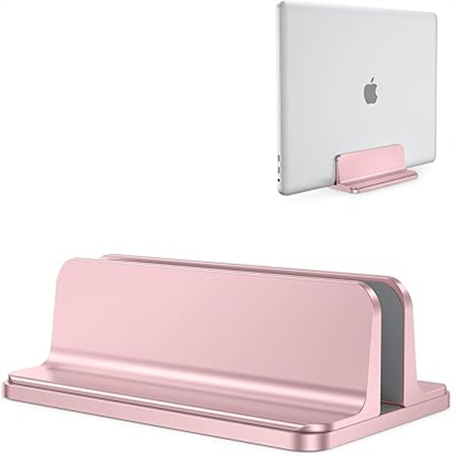 AURIVION Halterung MacBook Ständer bis 2,86 Zoll verstellbar & robust, (bis 45 Zoll, Set, 1-tlg., Vertikaler Laptop Ständer aus Aluminium für MacBook, Desktop Laptop Halterung stabil & platzsparend)