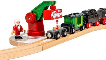 BRIO® Spielzeug-Eisenbahn BRIO® WORLD, Batterie-Dampflok Weihnachts-Set, (Set), FSC®- schützt Wald - weltweit