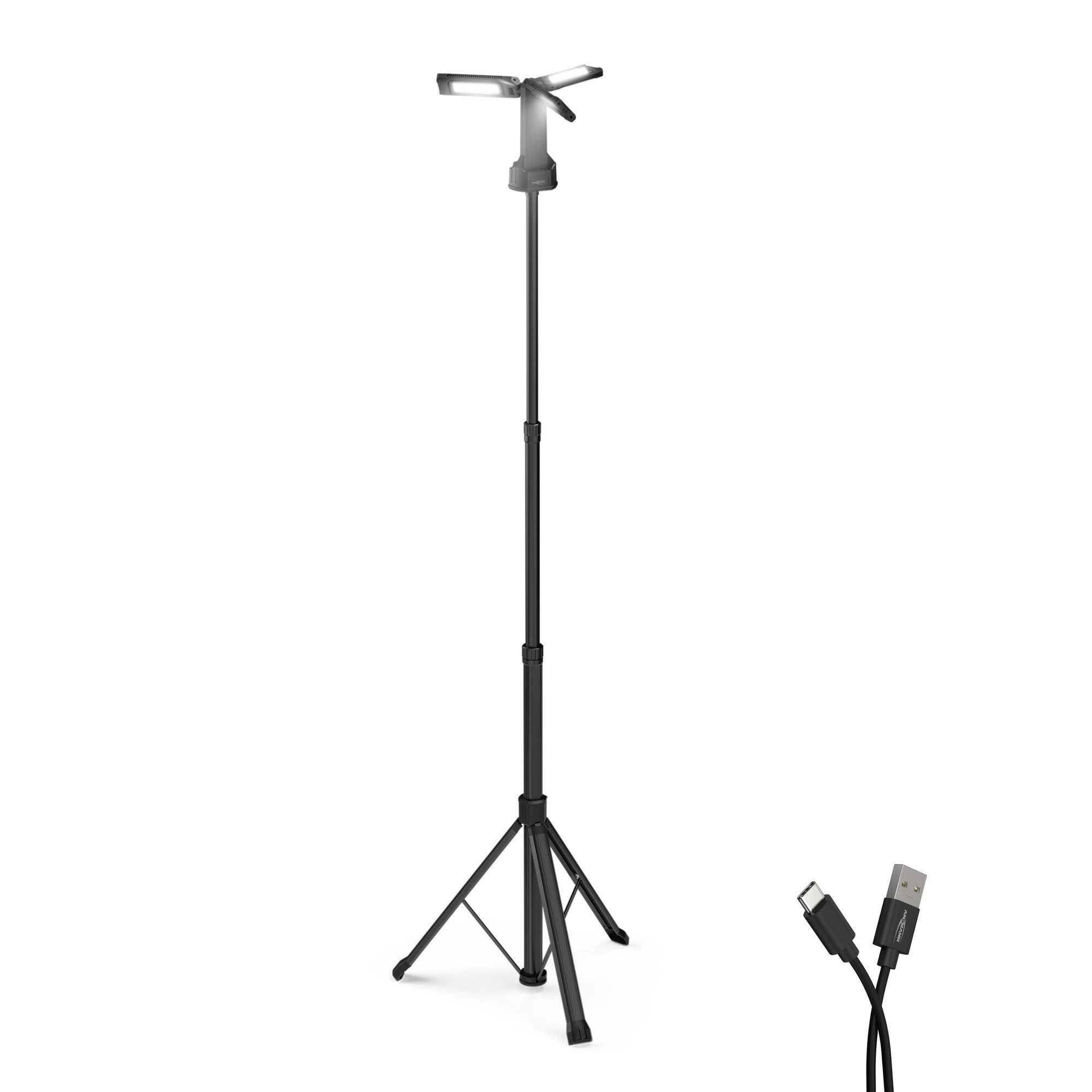 ANSMANN AG LED Arbeitsleuchte LED Arbeitsleuchte mit Stativ 2m, bis zu 7000 lm, 3x 22 Watt
