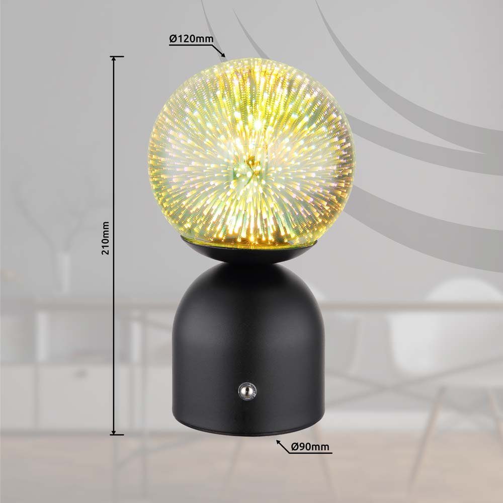 Touchdimmer Schlafzimmerlampe 3D Tischleuchte, Nachttisch Effekt Tischleuchte Globo LED LED