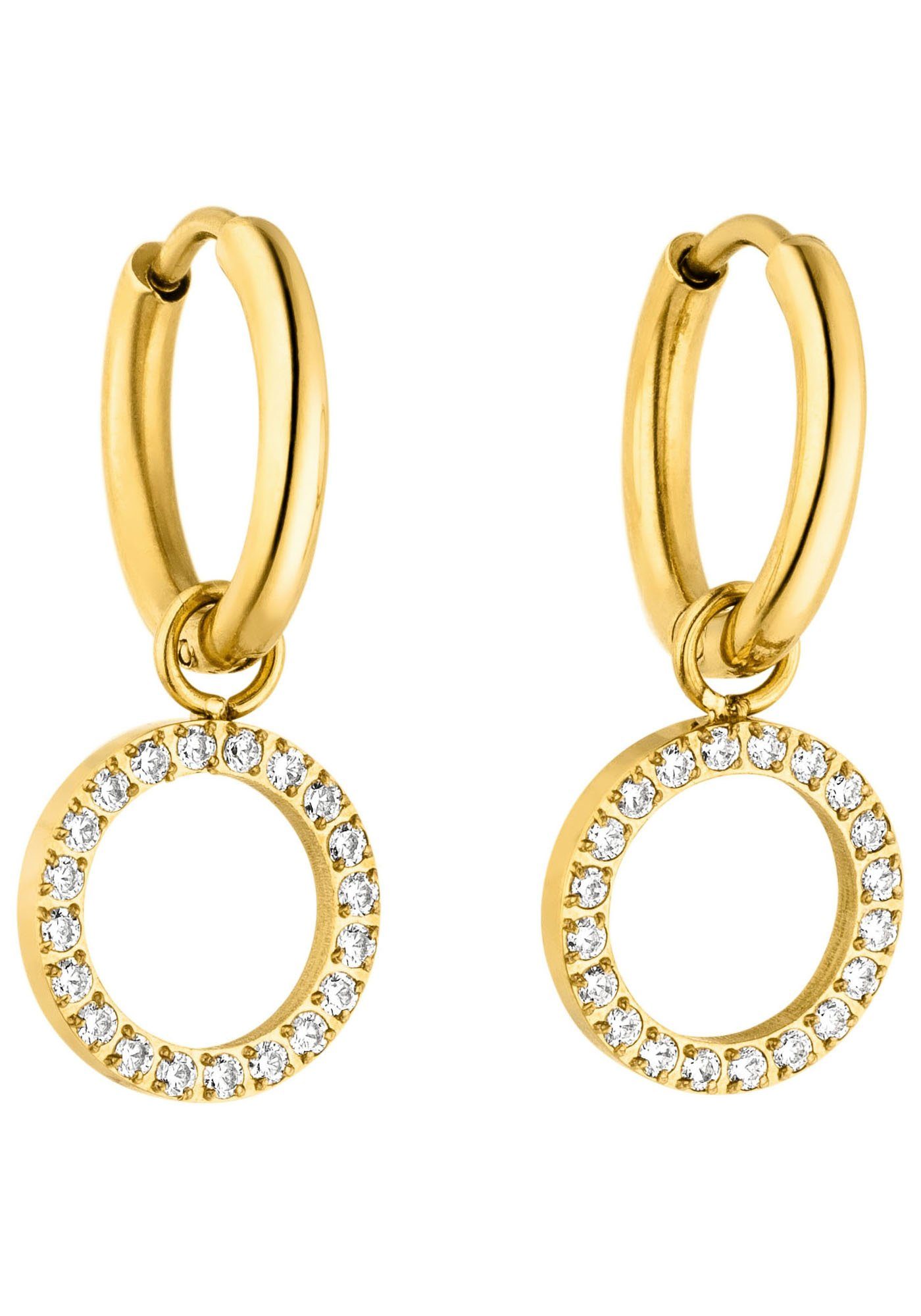 Purelei Paar Серьги-кольца Schmuck Geschenk Closed Glow Серьги, mit Zirkonia (synth) - Einhänger abnehmbar