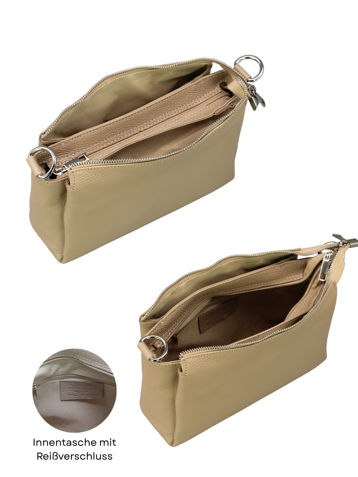 Adel Bags Schultertasche Echtleder Umhängetasche Sahra – Mittelgroß, viele Fächer, verstellbar, echtes Leder