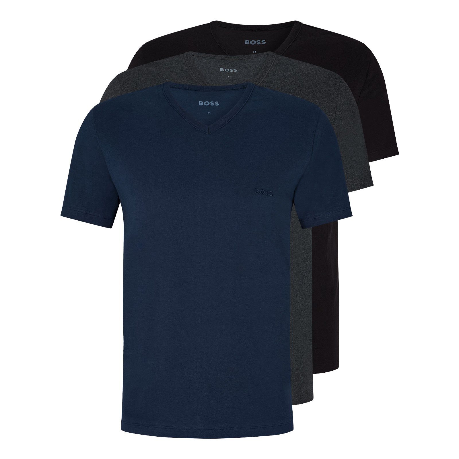 BOSS Unterziehshirt Classic T-Shirt (3-St) mit fein geripptem V-Ausschnitt günstig online kaufen