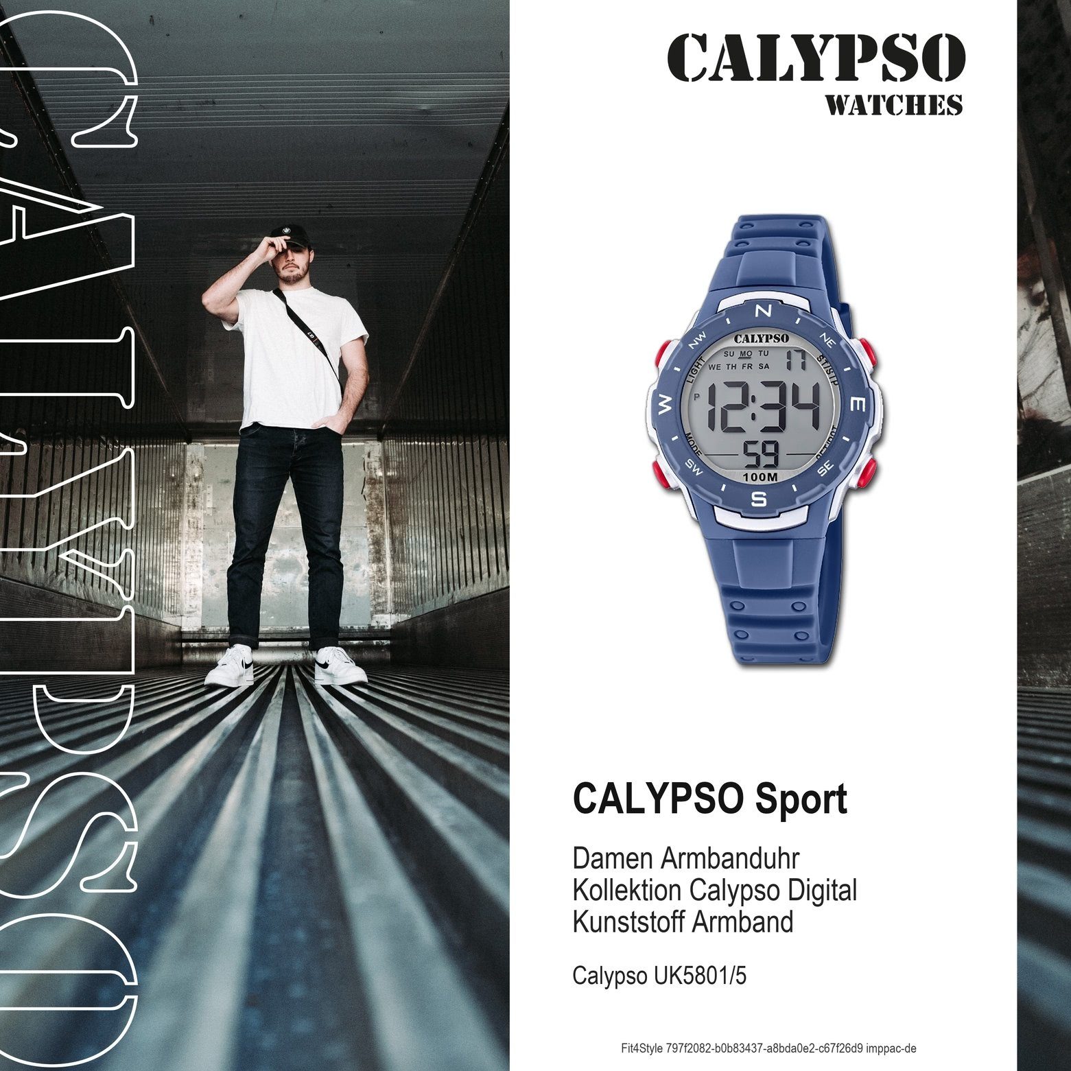 Herren Uhren CALYPSO WATCHES Digitaluhr UK5801/5 Calypso Unisex Uhr Digital K5801/5, Damen, Herrenuhr rund, mittel (ca. 35mm), K