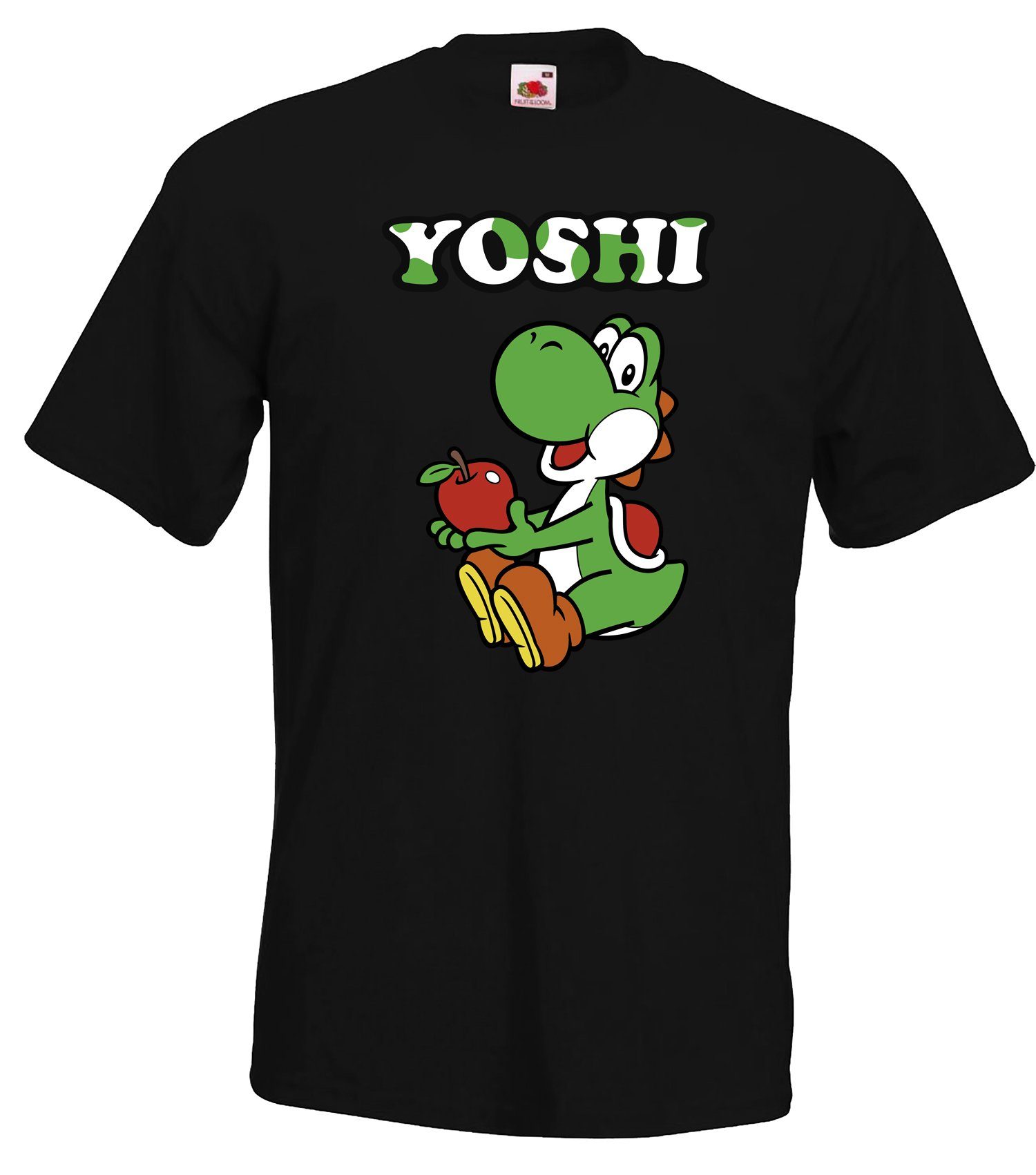 Schwarz Frontprint Herren für trendigem T-Shirt Mit Designz Yoshi T-Shirt Youth