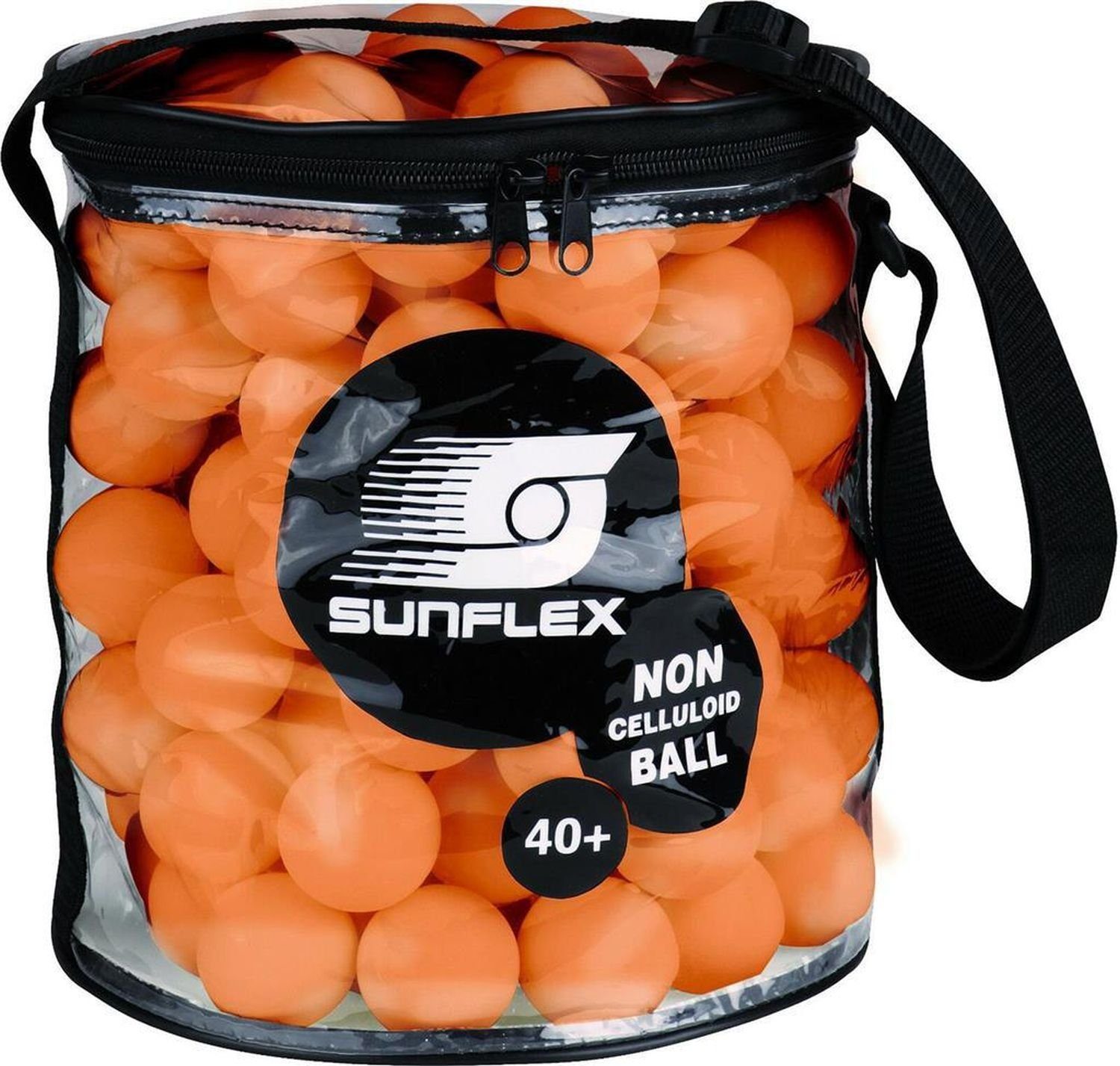 Sunflex 40+ Tischtennisbälle Balls Bälle Tischtennis Tischtennisball Tischtennisball 144 Balltasche orange, inkl. Ball
